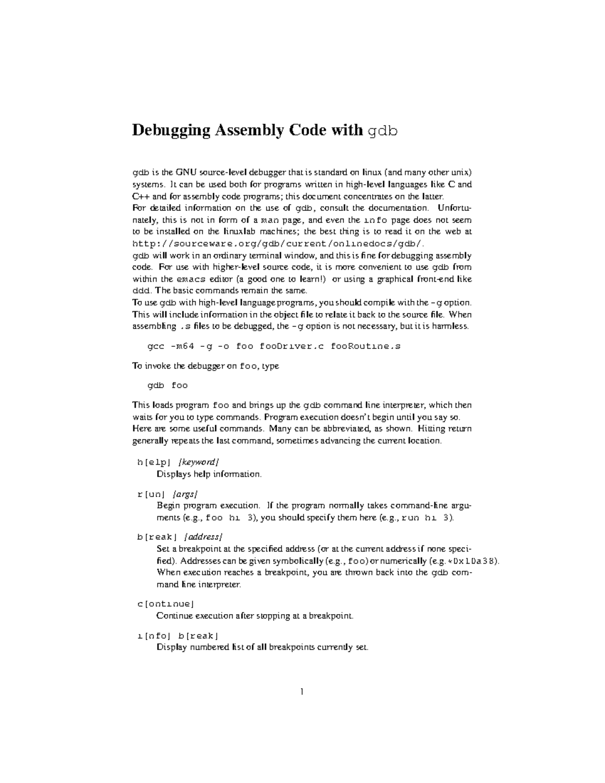Debugging Assembly Code with gdb: A Comprehensive Guide - Studocu