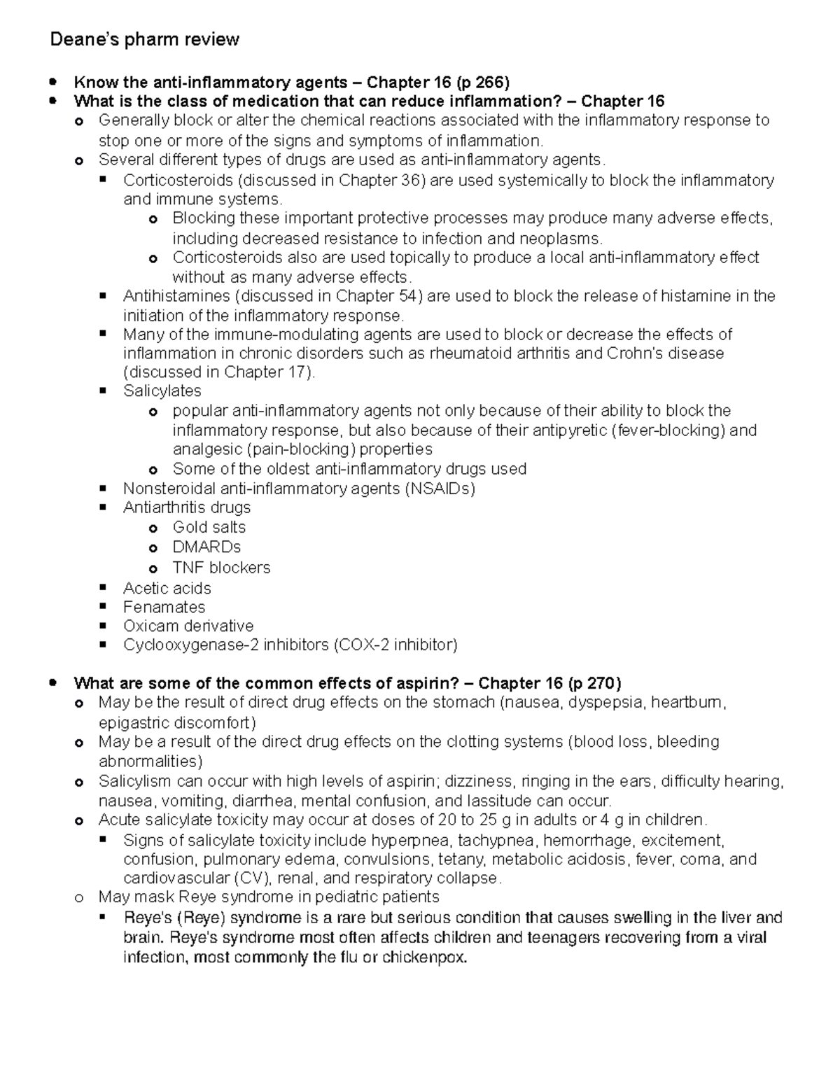 Eileen Pharmacology Exam 2 Review - Key Study Notes - Studocu