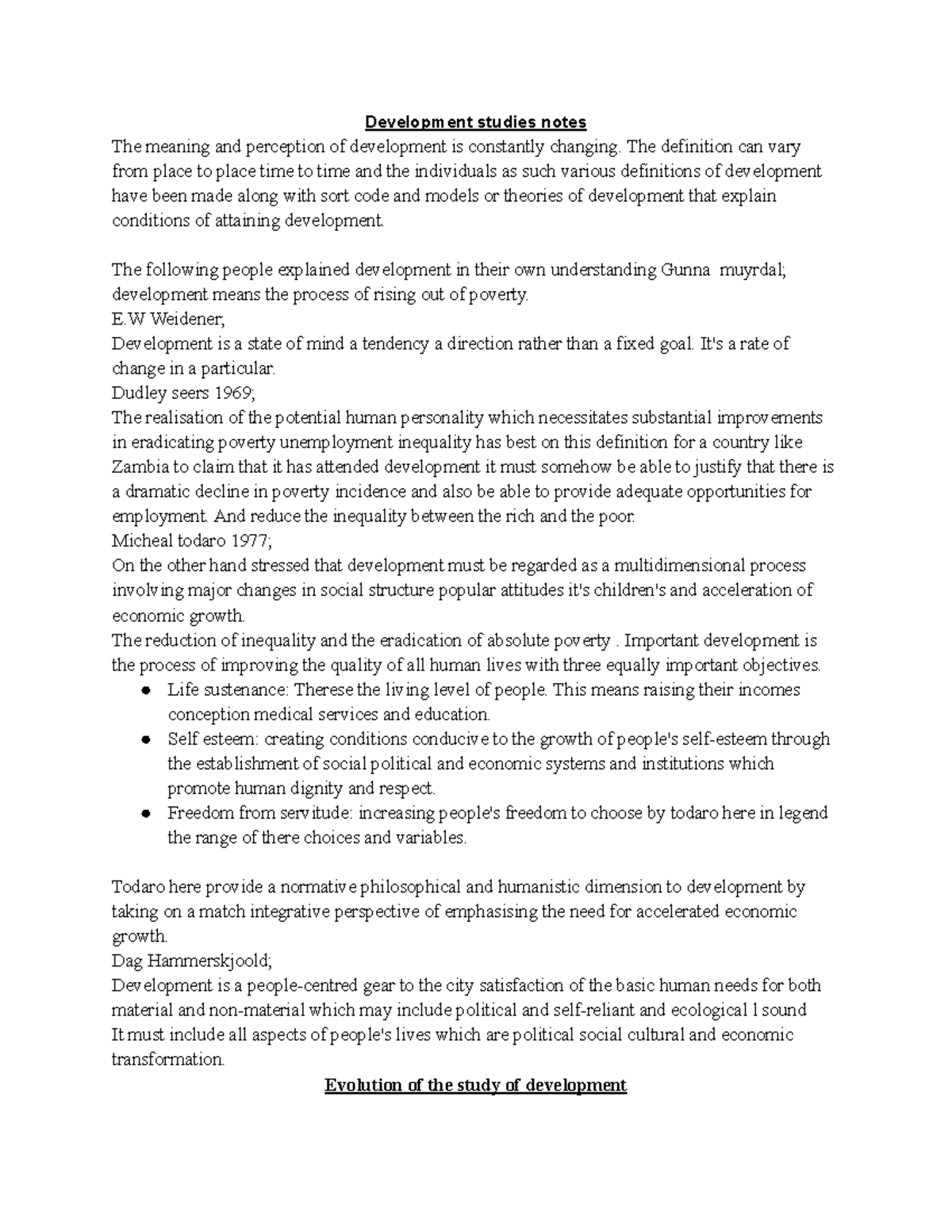 Dev 1150 Lecture Notes: Understanding Development Theories and Concepts ...