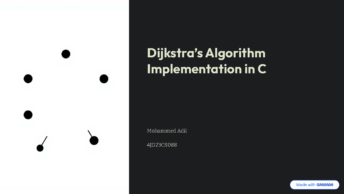 Dijkstra's Algorithm Implementation in C - 4JD23CS088 - Studocu