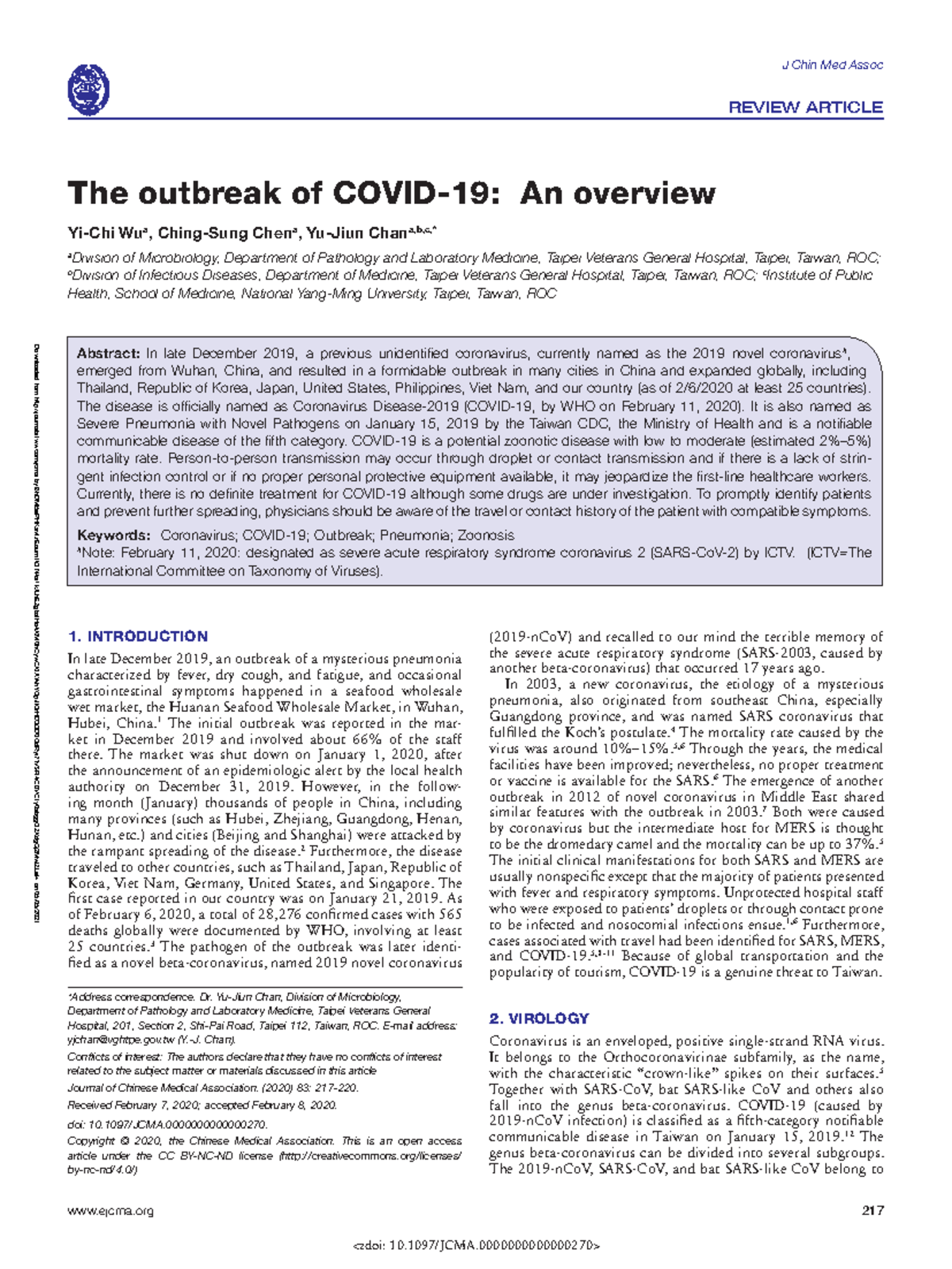 COVID-19: An Overview of the Global Outbreak and Its Impact - Studocu