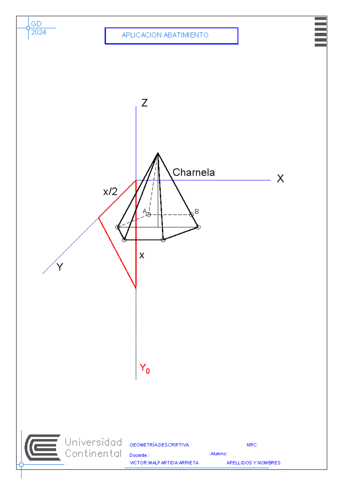 Plantilla Recta-piramide base exagonal - Dibujo y diseño para la ...