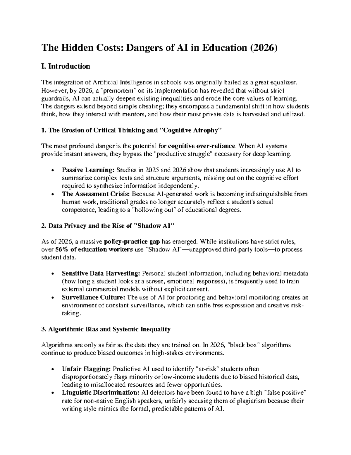 The Hidden Costs of AI in Education: Dangers & Inequalities (2026 ...
