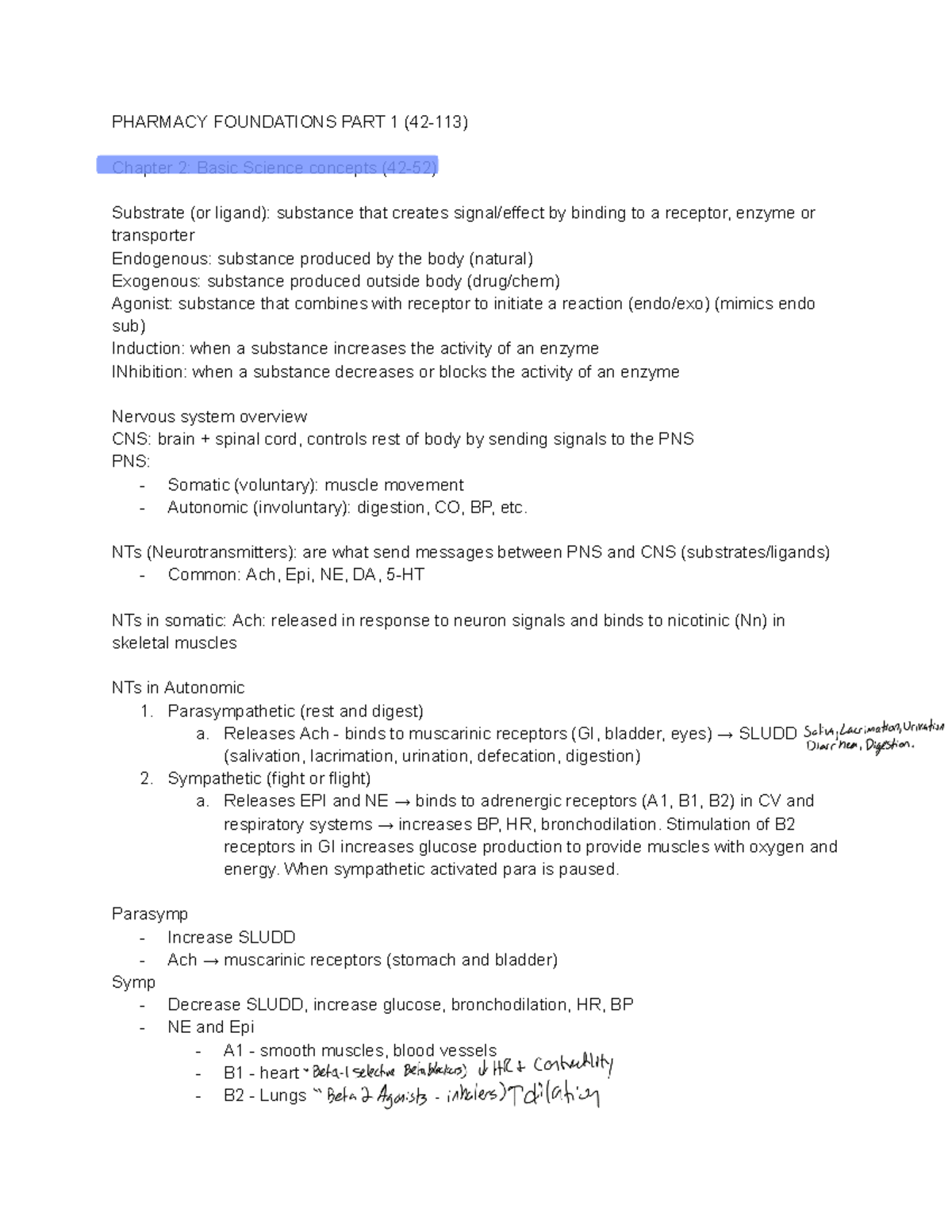 PHARMACY FOUNDATIONS PART 1: General Pharm Notes and Concepts - Studocu