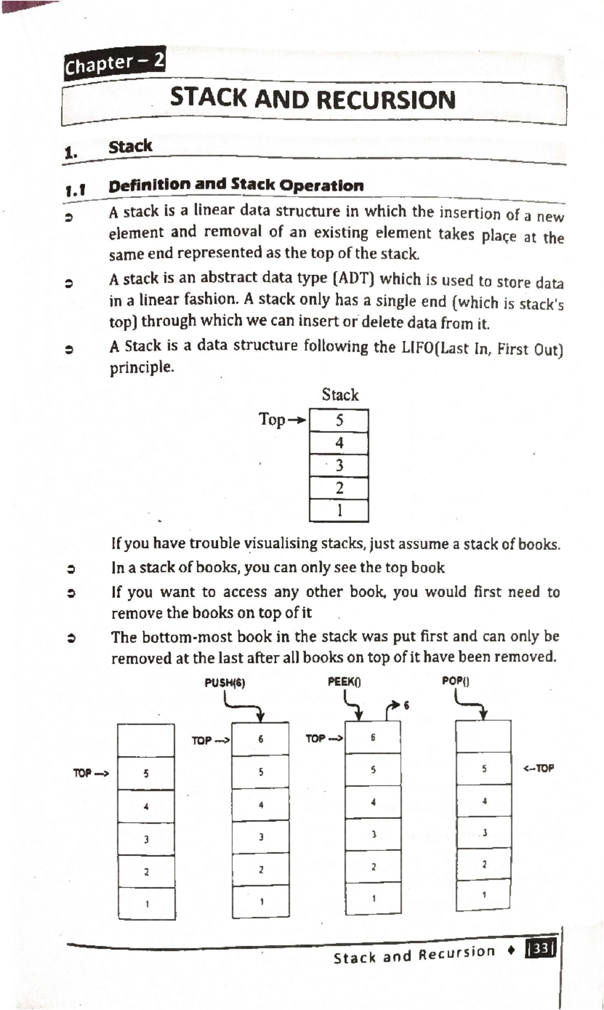DSA Unit-2: Important Notes on Stack and Recursion Concepts - Studocu