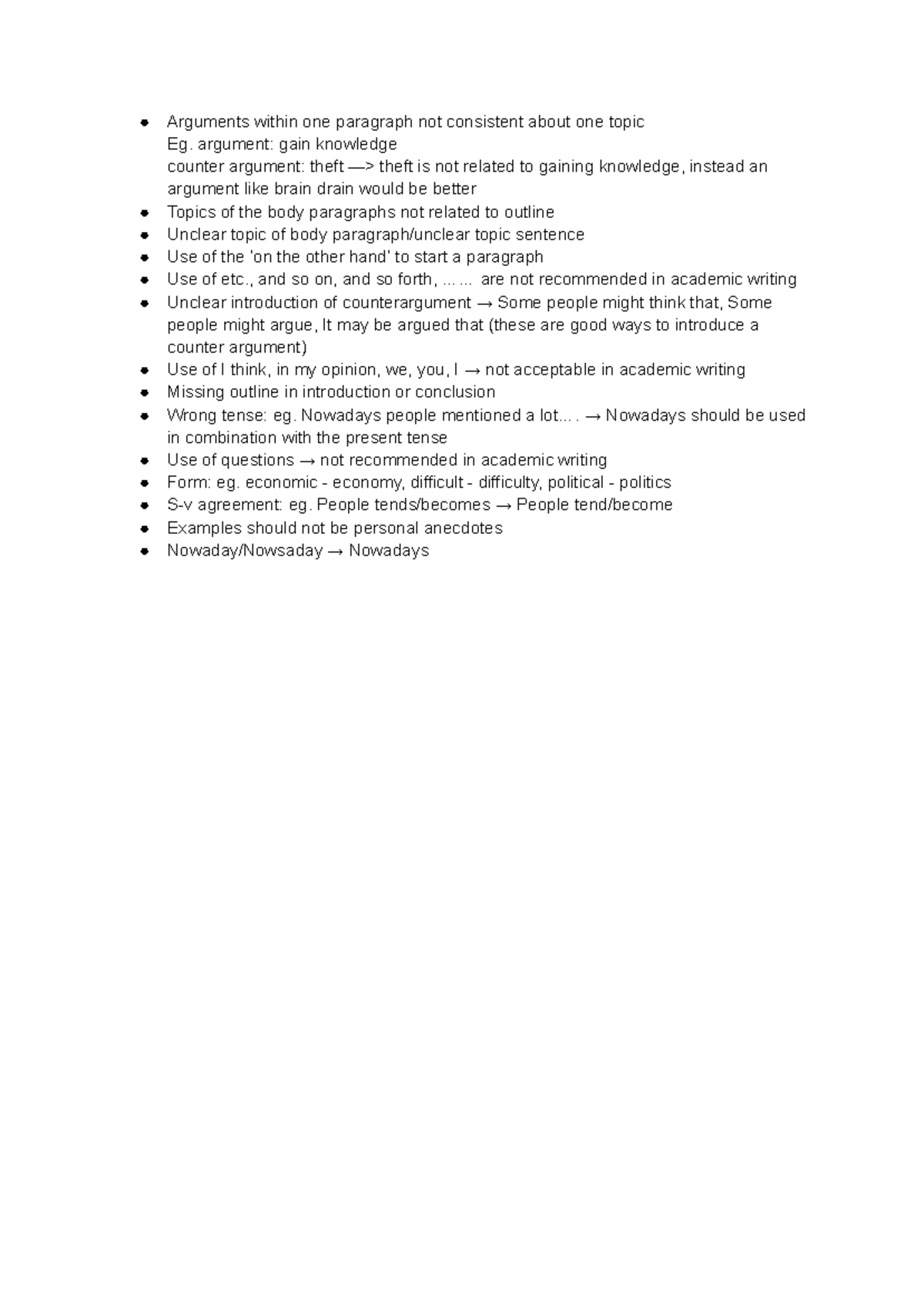 Common Errors in Essay Writing (ENG 101) - Studocu