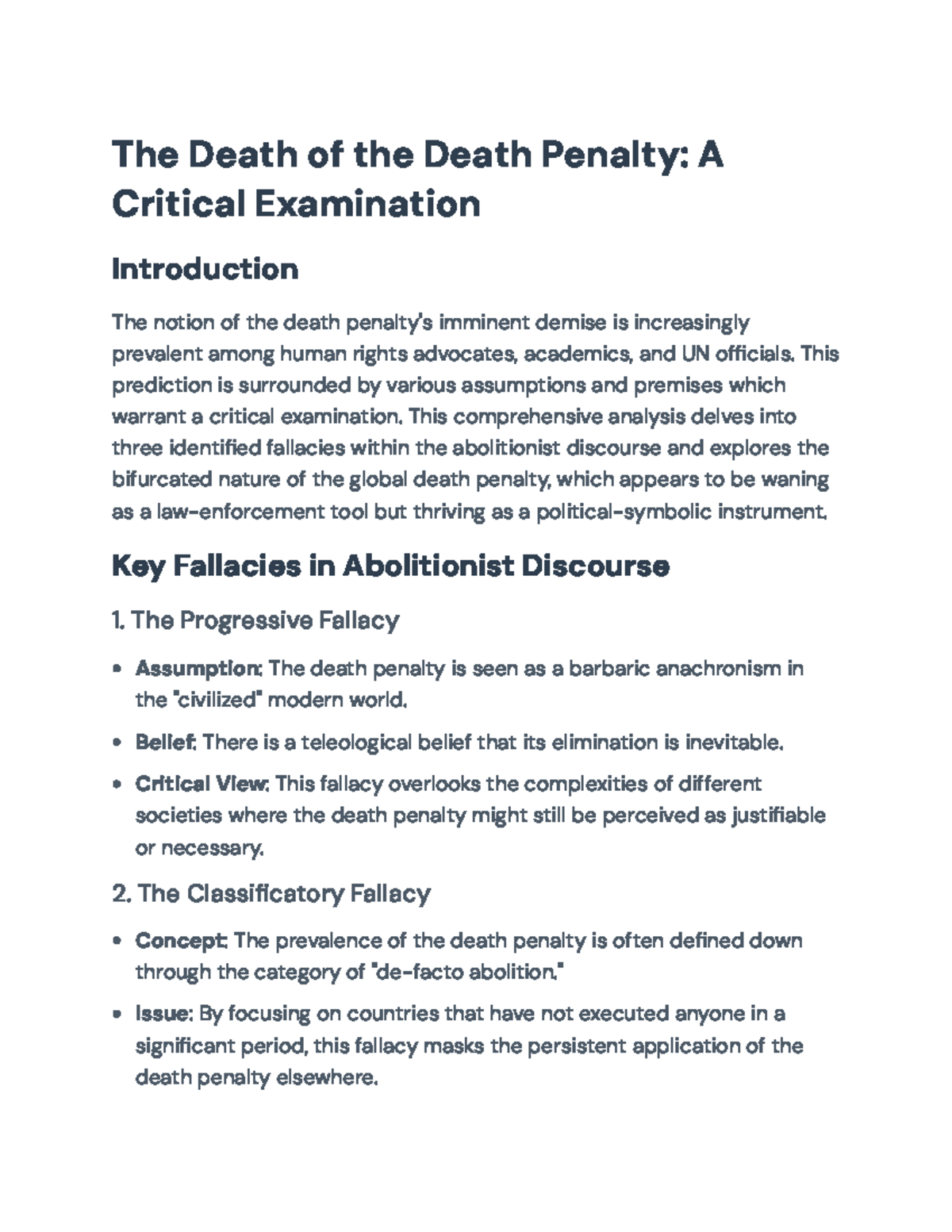 Critical Examination of Abolitionist Discourse on Death Penalty - The ...