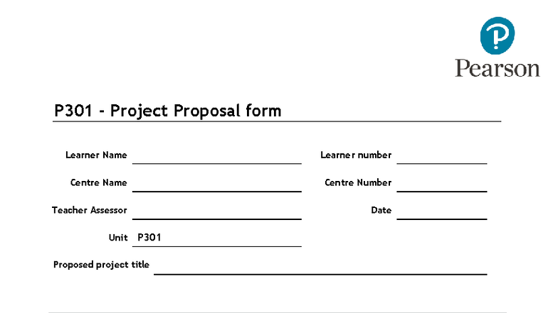 P301 Project Proposal Form: Objectives & Resources Overview - Studocu