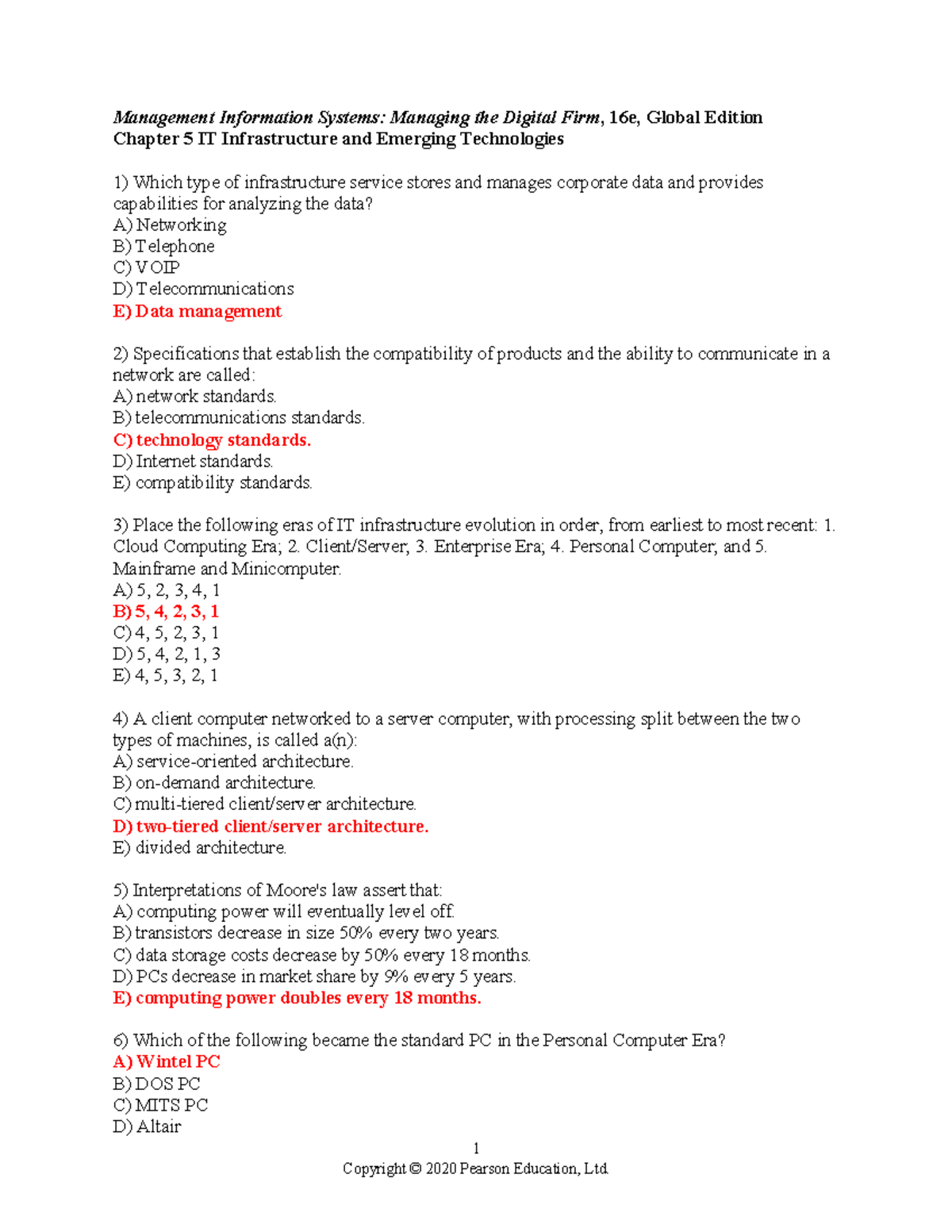 Chapter 5 Questions - Test bank used by Dr. Ashley - 1 Management ...