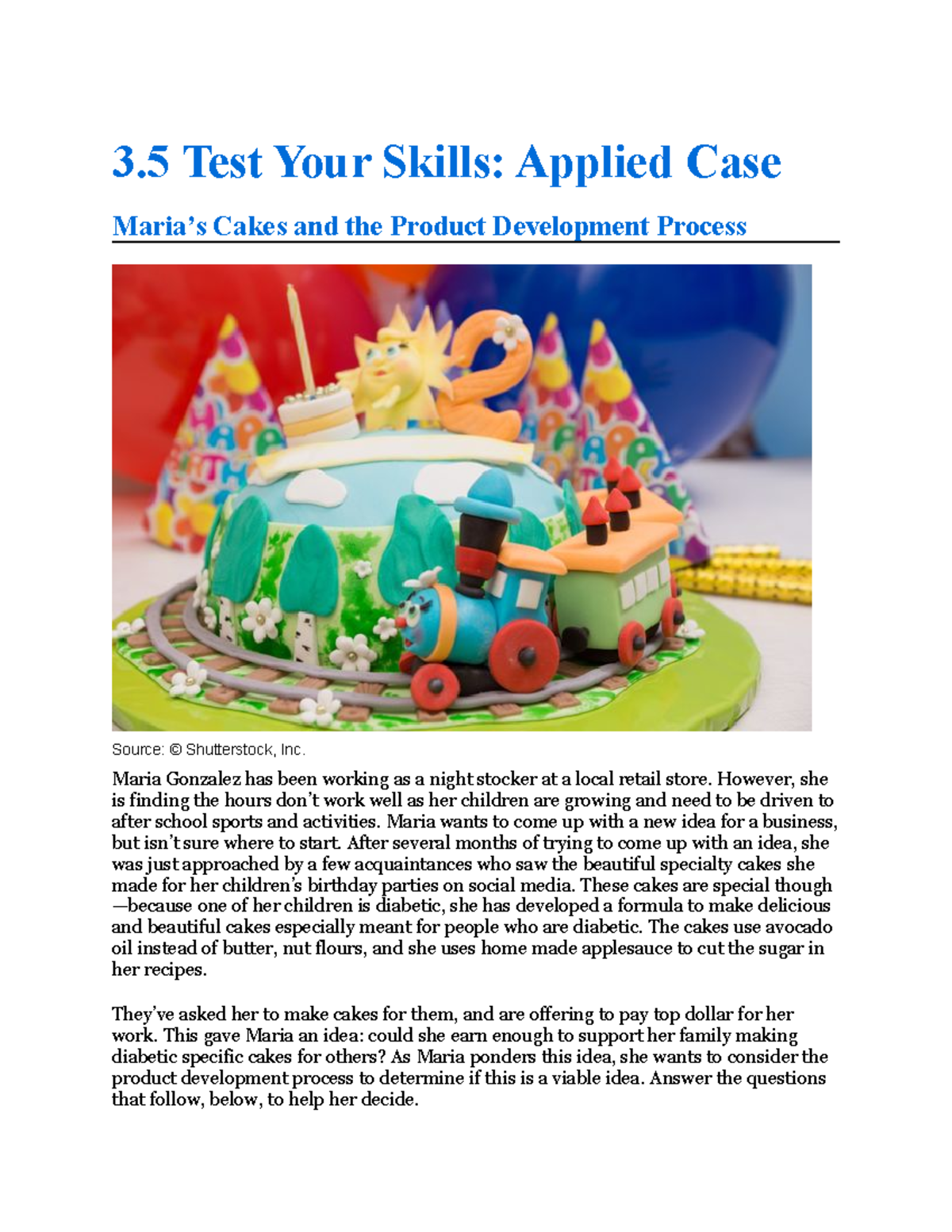 3.5 Test Your Skills: Applied Case on Maria's Cakes Development Process ...