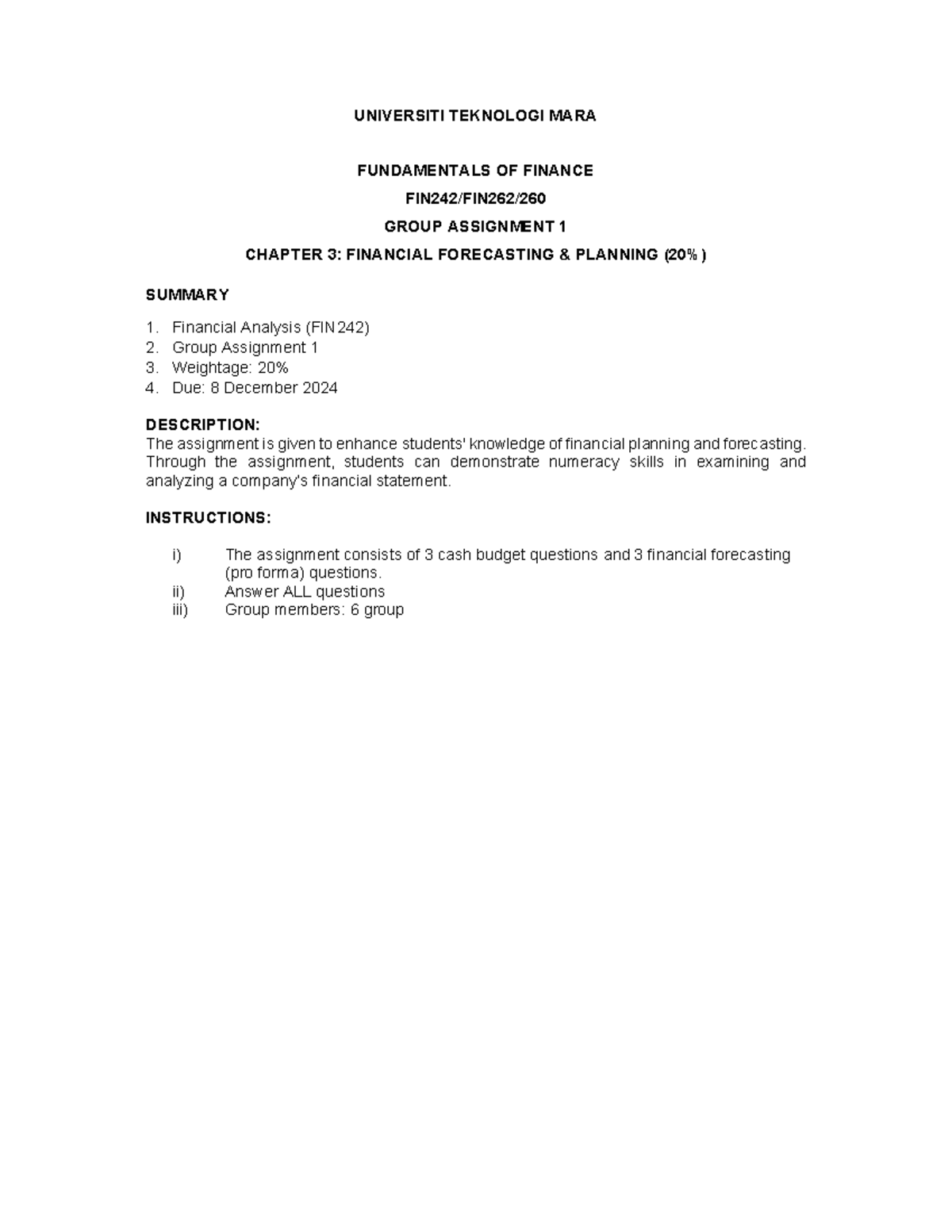 Assignment individual - UNIVERSITI TEKNOLOGI MARA FUNDAMENTALS OF ...