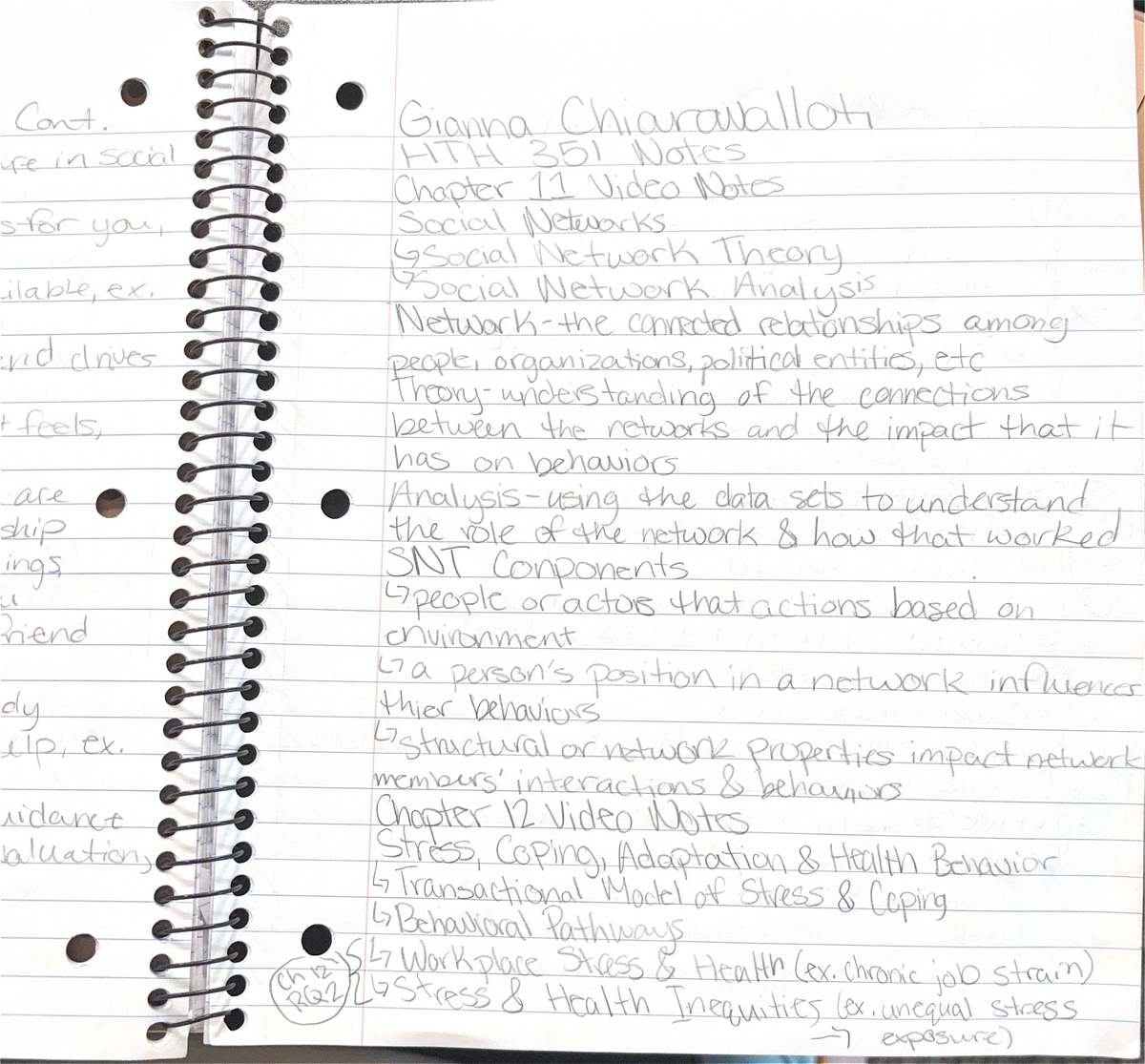 HTH 351 Chapter 11 & 12 Video Notes - Studocu