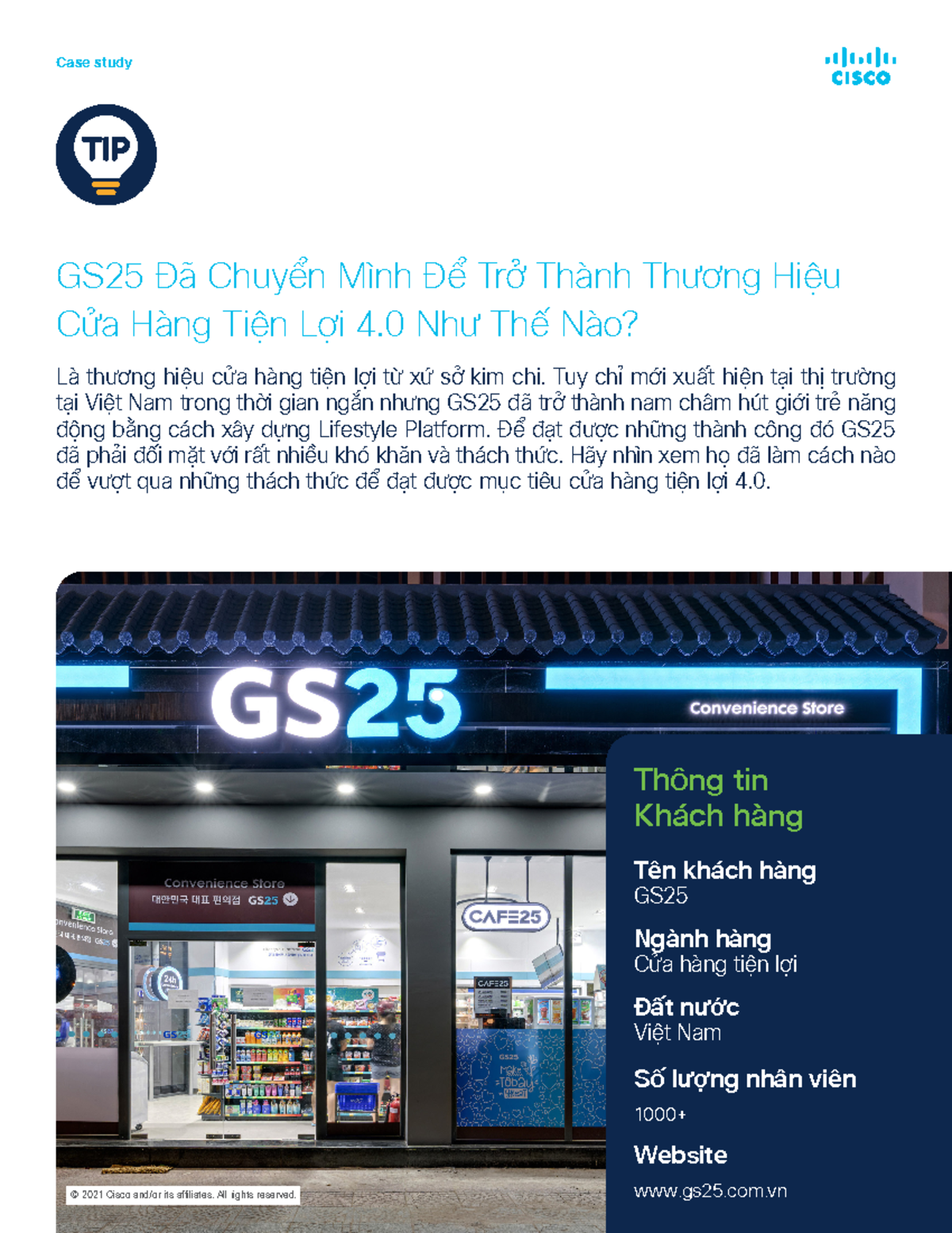 Gs25-casestudy-vn - Case study Gs25 - Case study © 2021 Cisco and/or ...