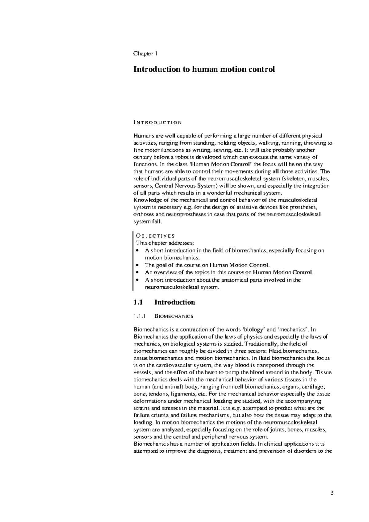 HMC 101: Chapter 1 - Introduction to Human Motion Control - Studeersnel