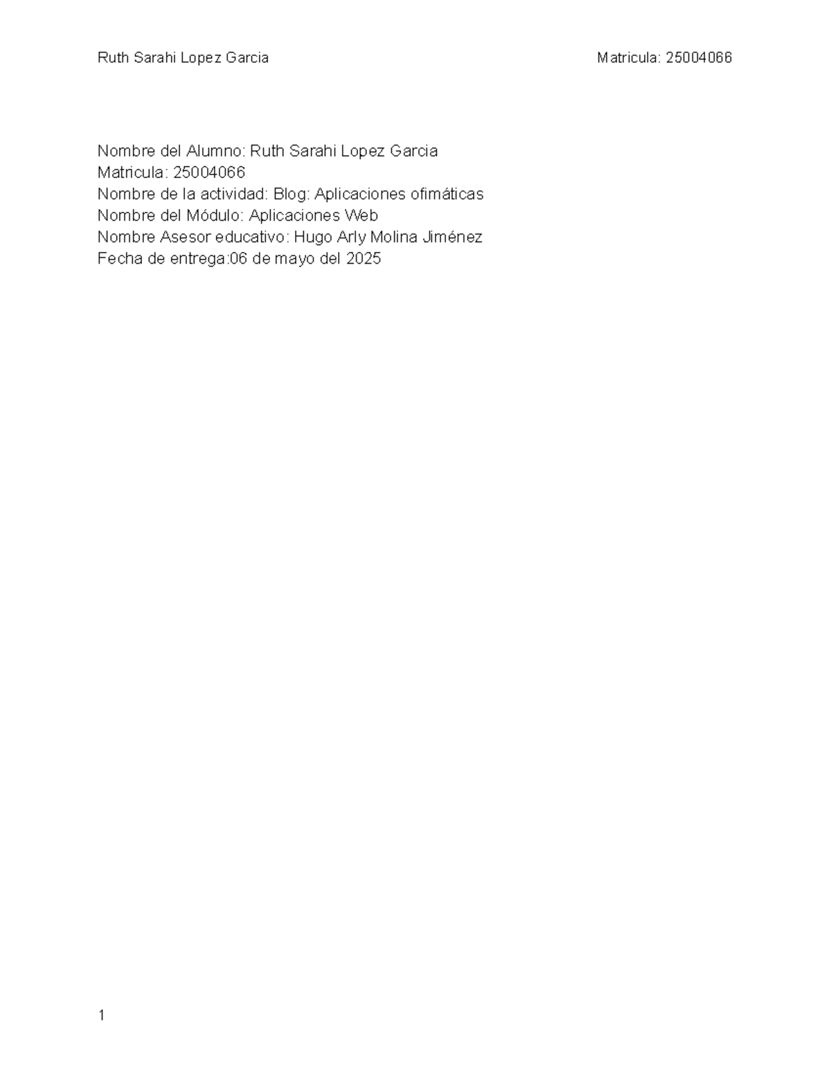 Blog: Aplicaciones Ofimáticas - Aplicaciones Web (25004066) - Document Preview