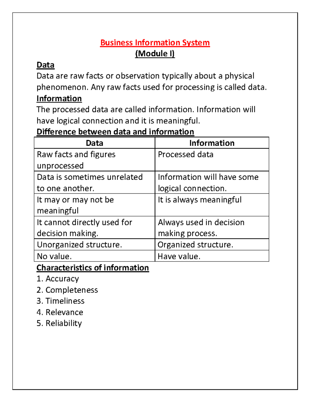 BIS-FULL Chapters - Business Information Systems Short Notes - Studocu