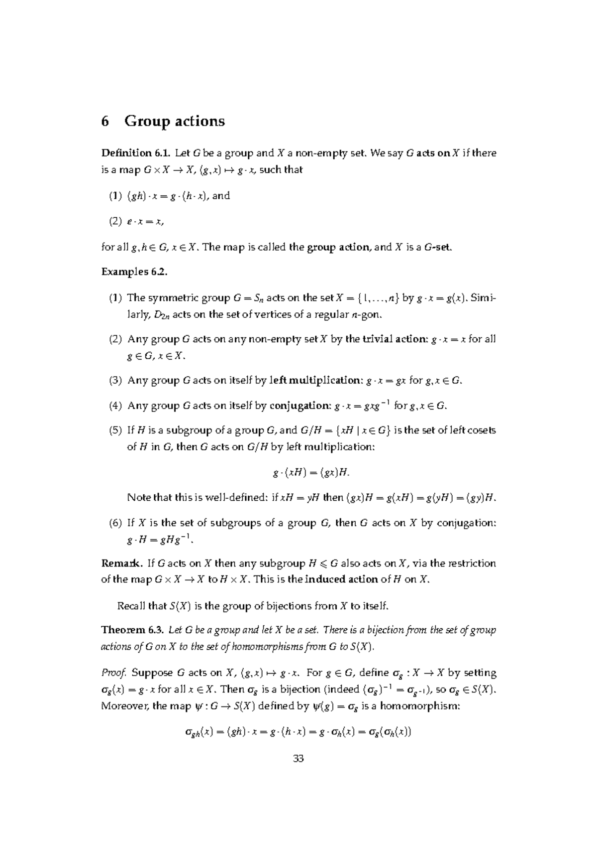 Gt 2 - Lecture Notes on Group Actions and Their Examples - Studocu