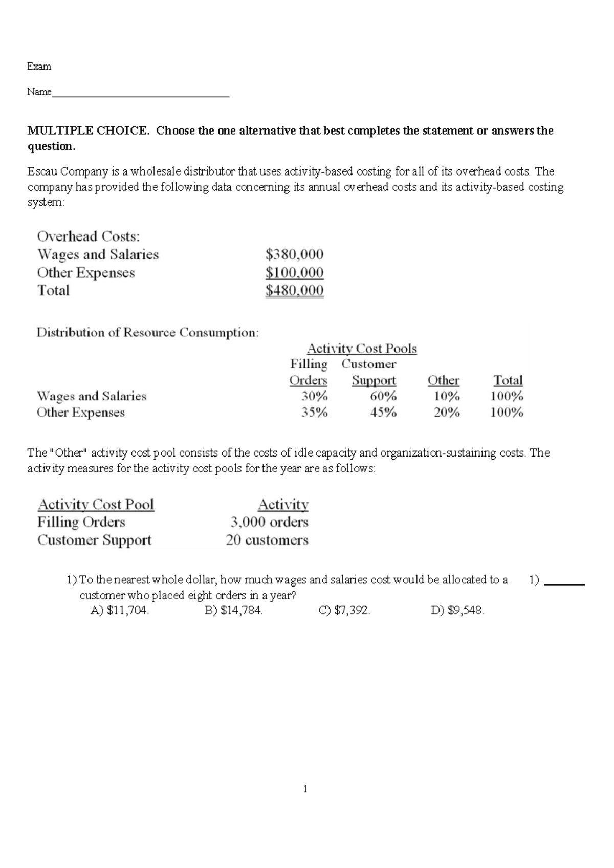 Introduction to Managerial Accounting - Final Exam MCQs Review - Studocu