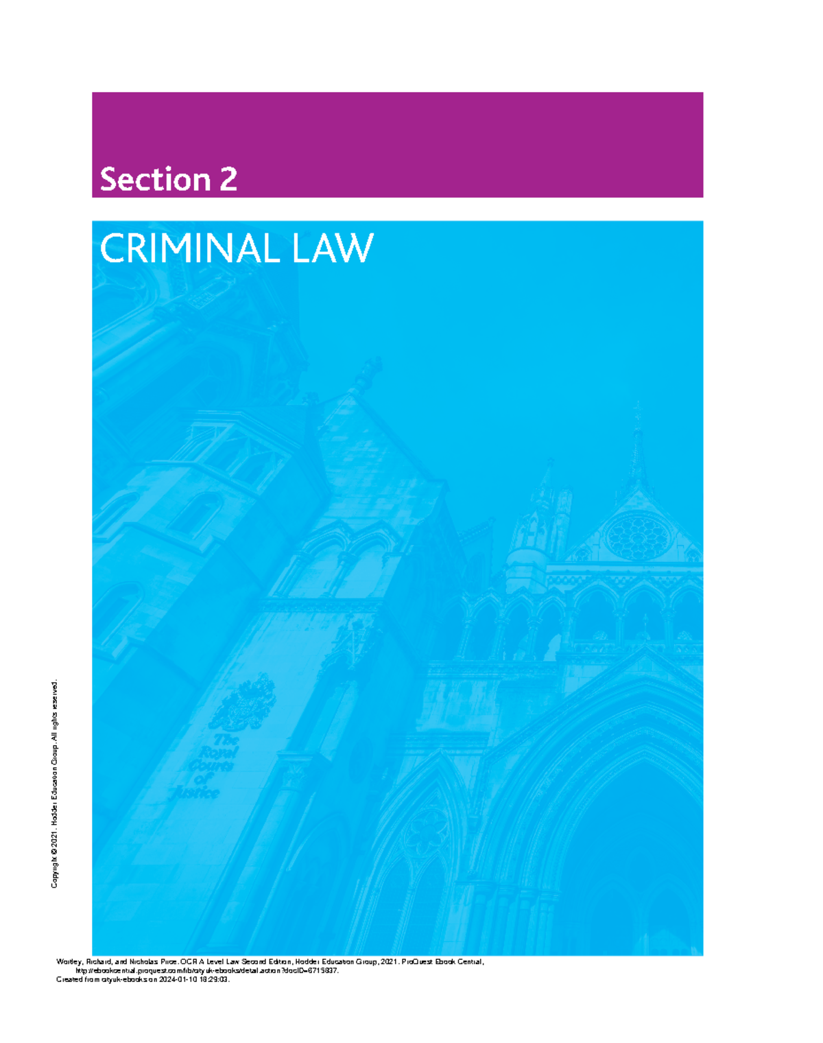 (Section 2 Criminal law) - Section 2 CRIMINAL LAW Wortley, Richard, and ...