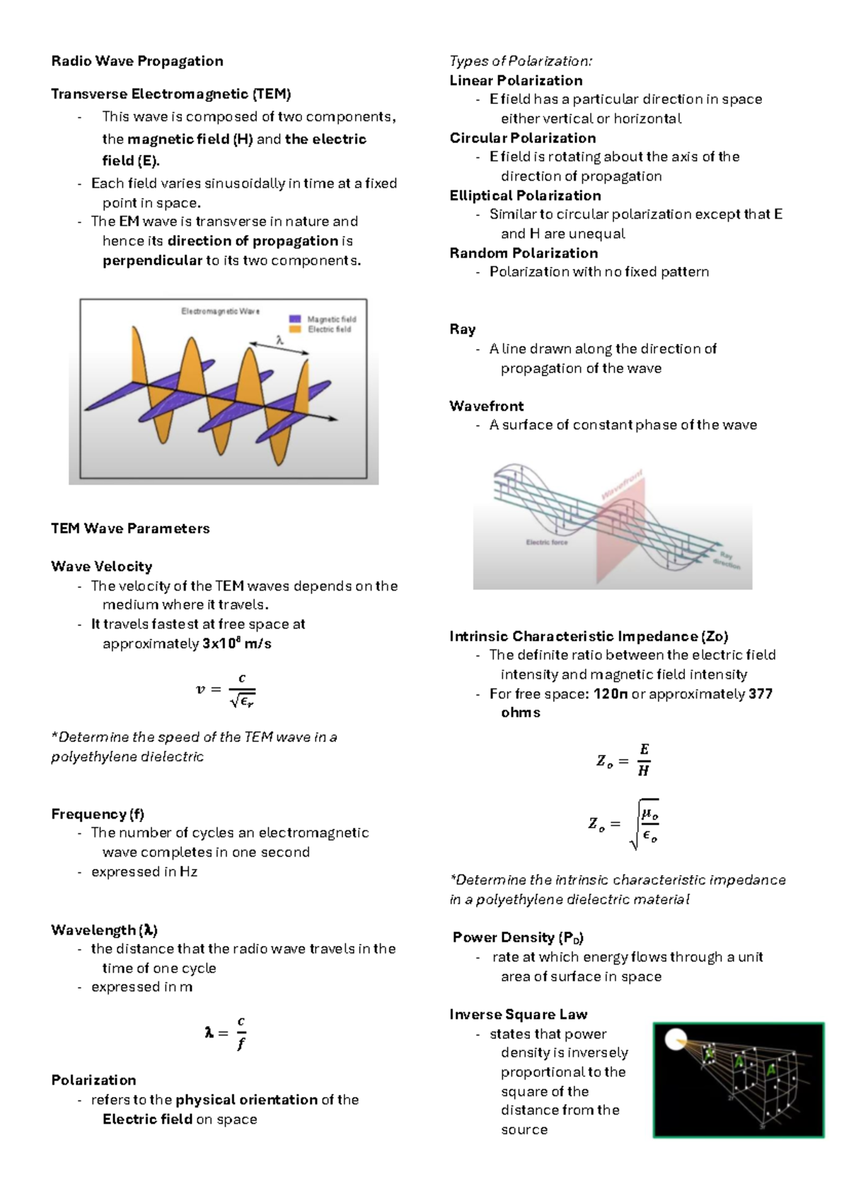 Radio Waves and Antenna Concepts - Overview and Calculations - Studocu
