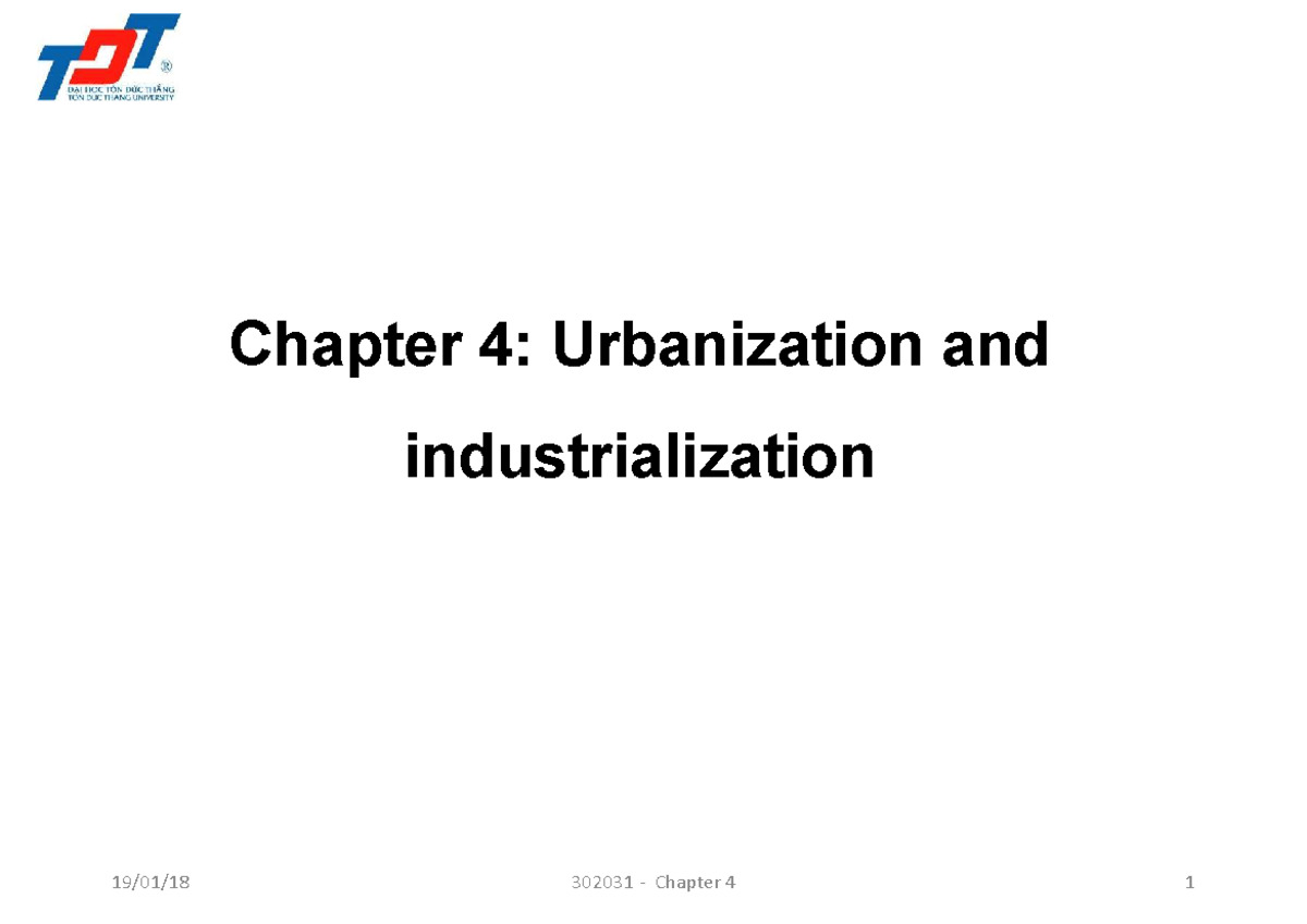 Chapter 4: Urbanization and Industrialization (302031) - Studocu