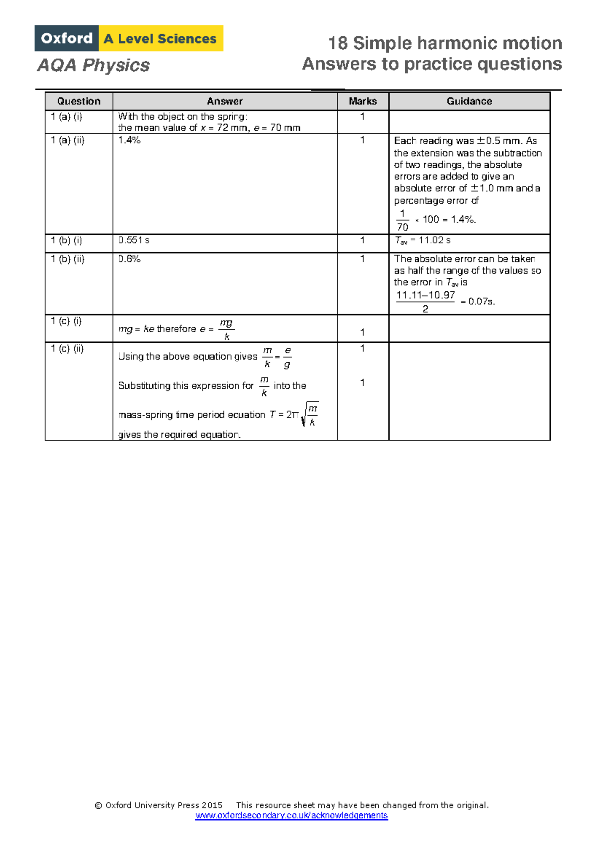AQA Physics Chapter 18 Practice Question Answers and Solutions - Studocu