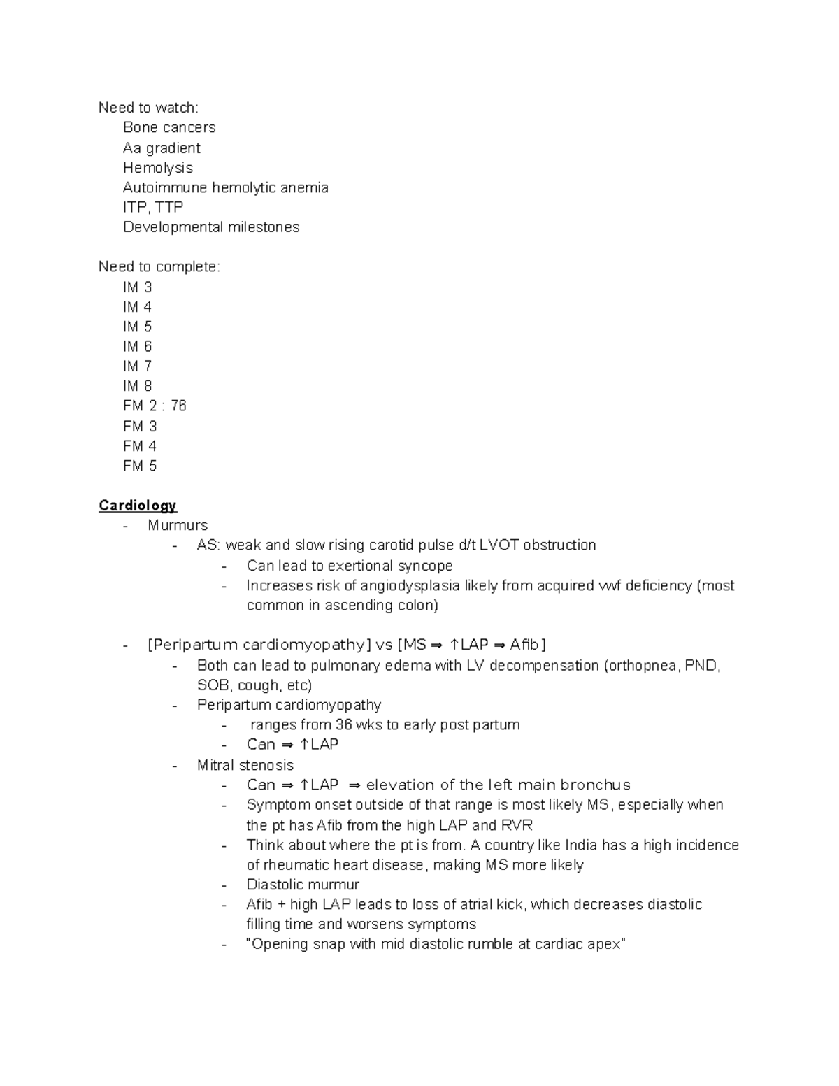 Cardiology Exam Prep Notes (MED-123) - Studocu