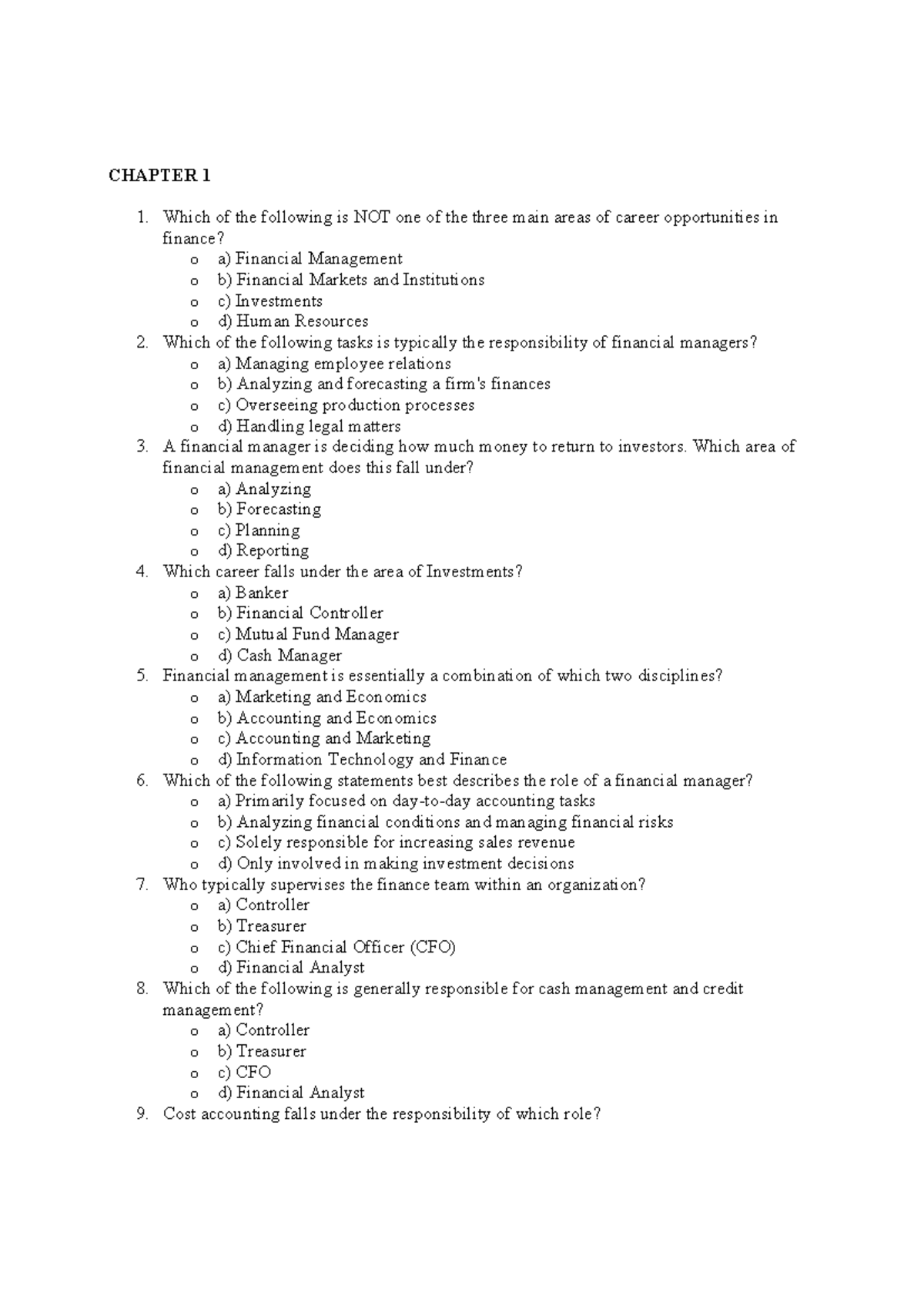 Accounting Chapter 1: Key Concepts in Financial Management - Studocu