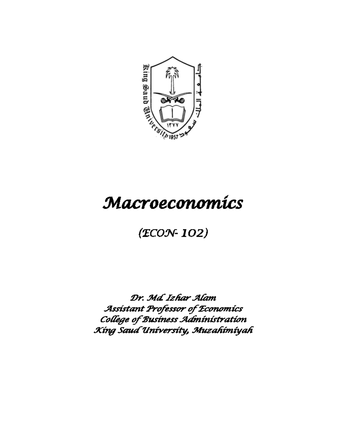 Macroeconomics ECON-102: Comprehensive Study Guide for Exams - Studocu