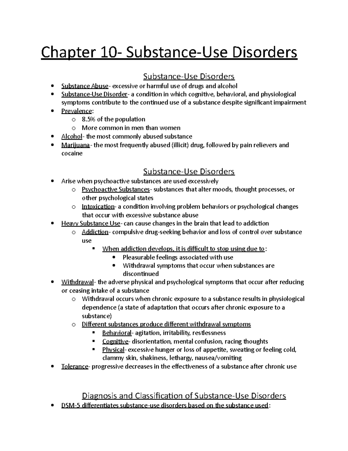 Chapter 10: Overview of Substance-Use Disorders in Abnormal Psychology ...