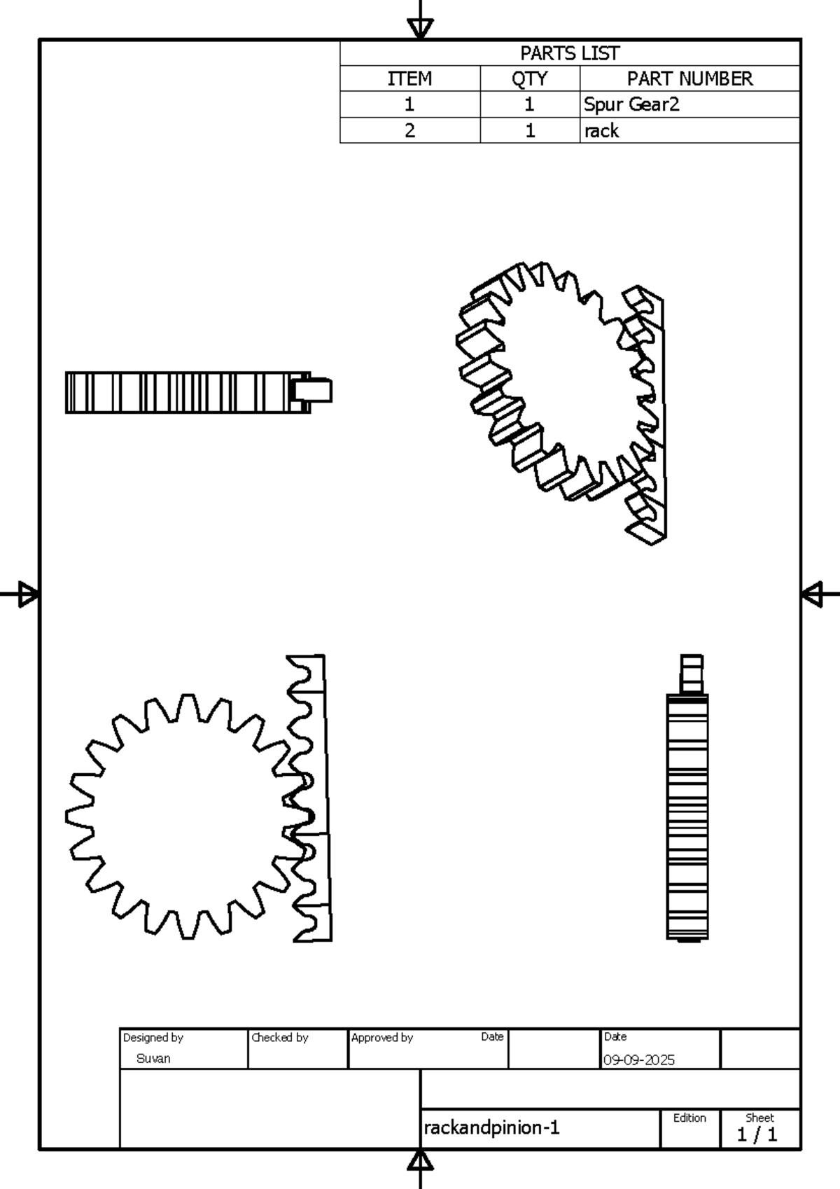 Rackandpinion-1 copy 4 - technical arts 2 - PARTS LIST ITEM QTY PART ...