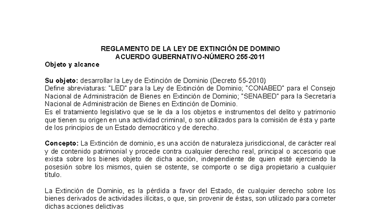 Reglamento de la Ley de Extinción de Dominio: Alcance y Procedimientos ...