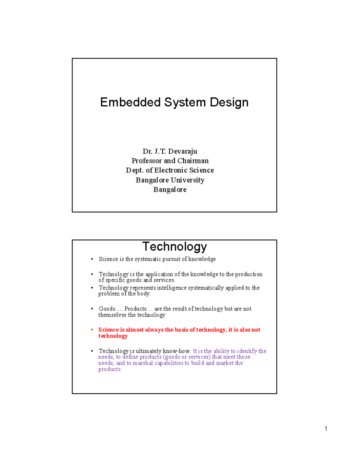 ELC 401 PPT - Electronics - Embedded System Design Dr. J. Devaraju ...