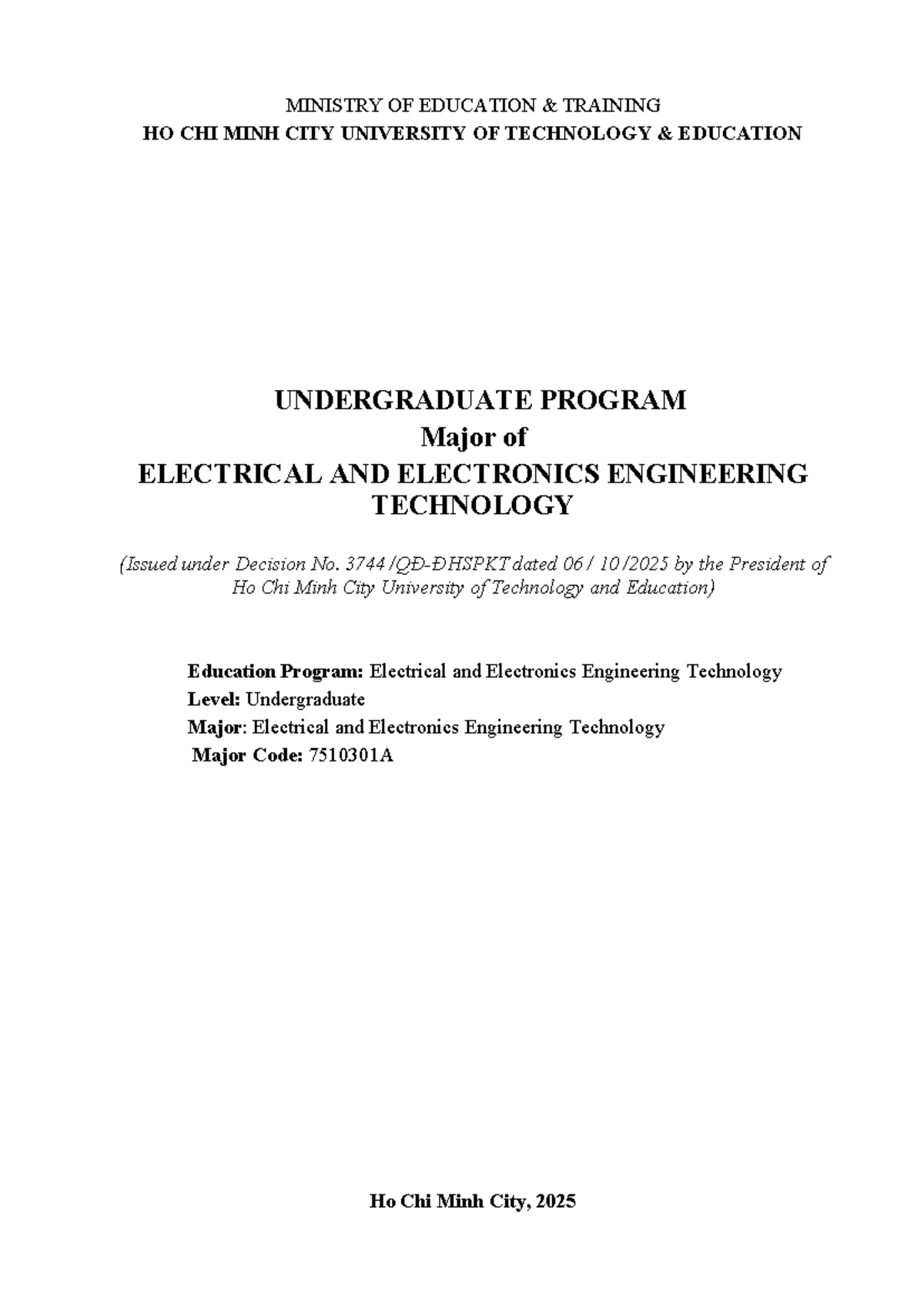 Electrical and Electronics Engineering Technology Program Overview ...