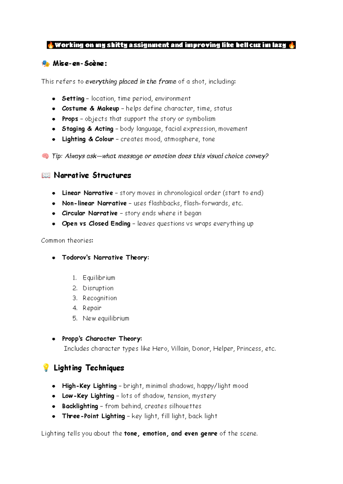 Creative Media Assignment: Enhancing Visual Storytelling Techniques ...