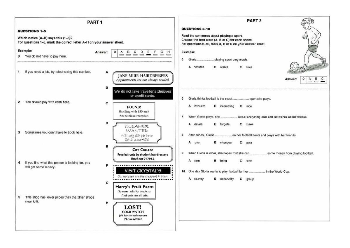 Reading & Listening Test 01 - CAM 01 & 03 - Studocu