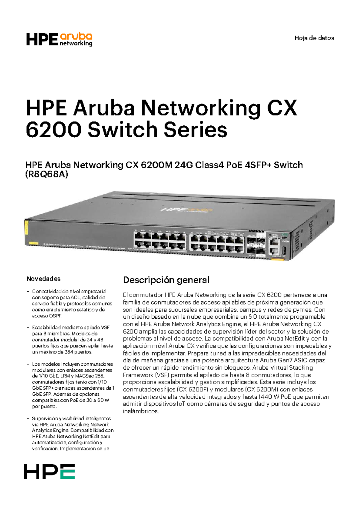 HPE Aruba Networking CX 6200M 24G Class 4 PoE Switch Overview - Studocu