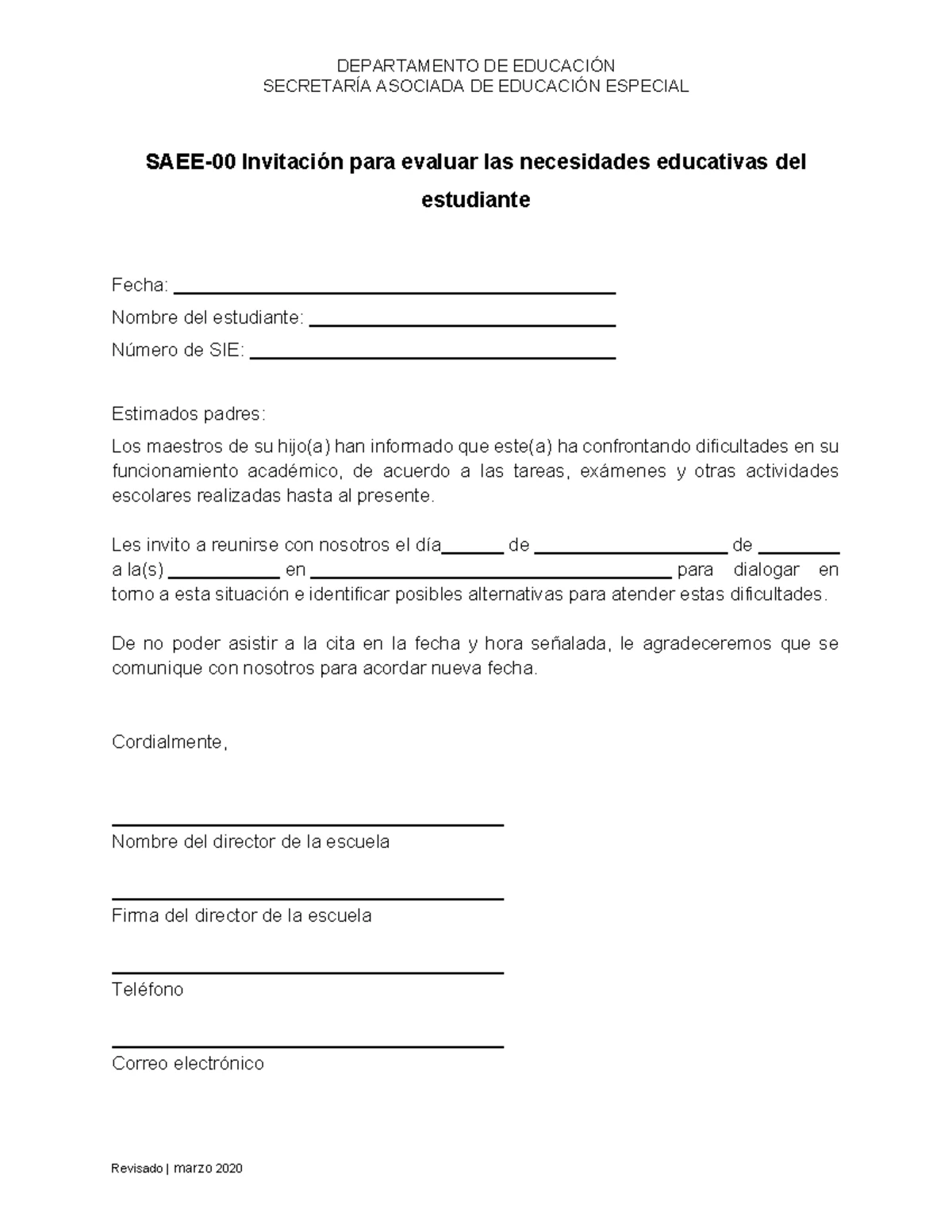 Saee 01a observaciones del maestro regular de edad escolar - Etica y la ...