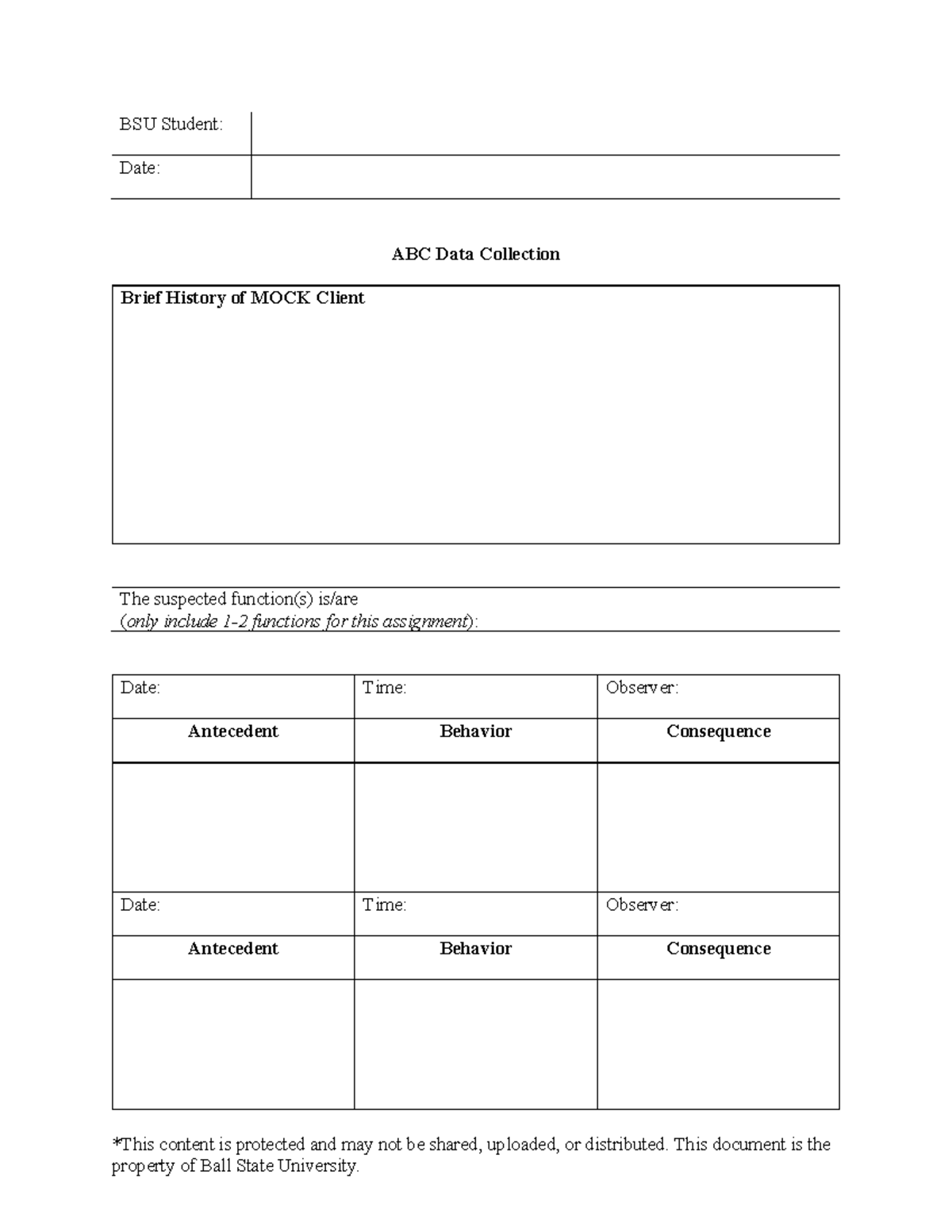 BSU ABC Data Collection: Brief History of MOCK Client Functions - Studocu