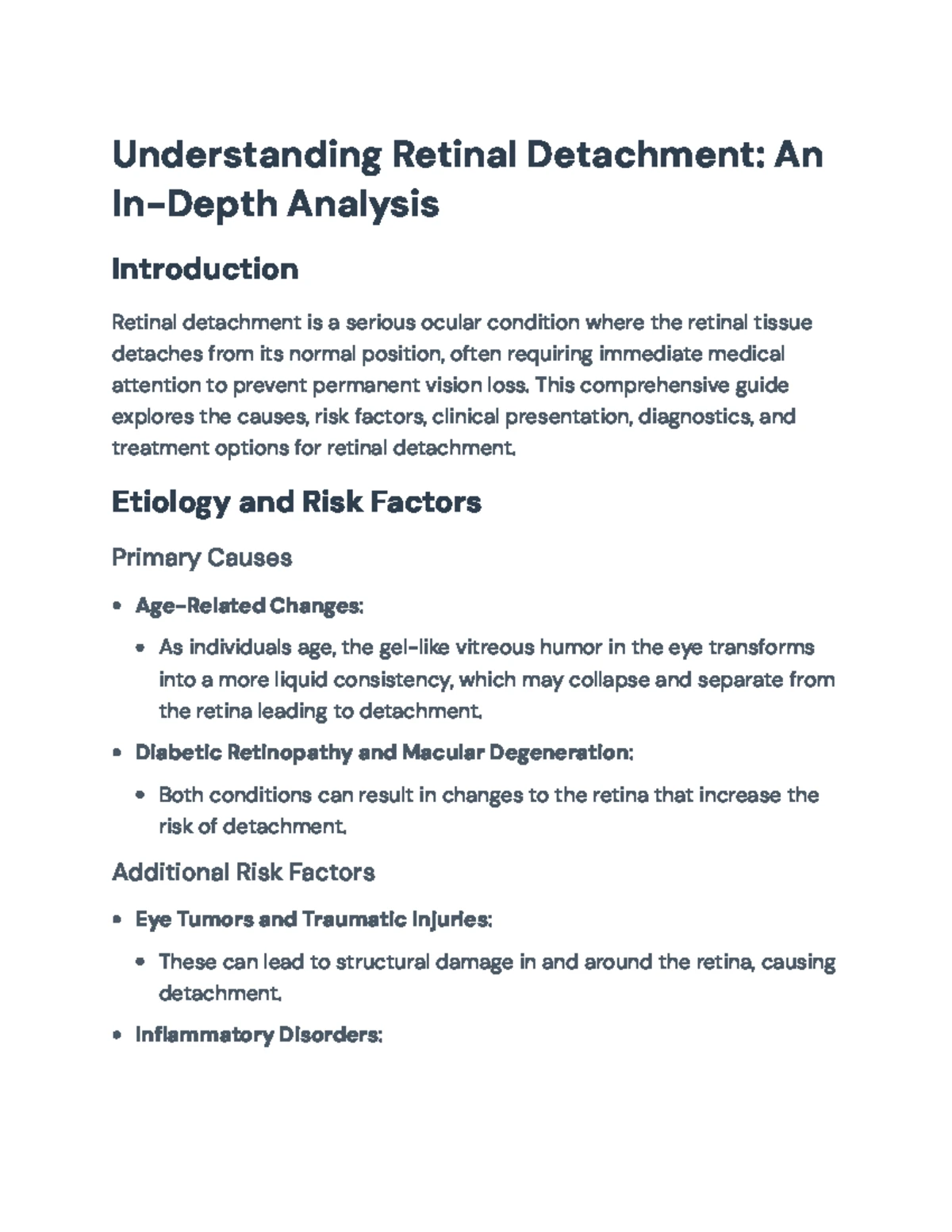 Retinal Detachment: Types, Symptoms, Diagnosis & Management - Studocu