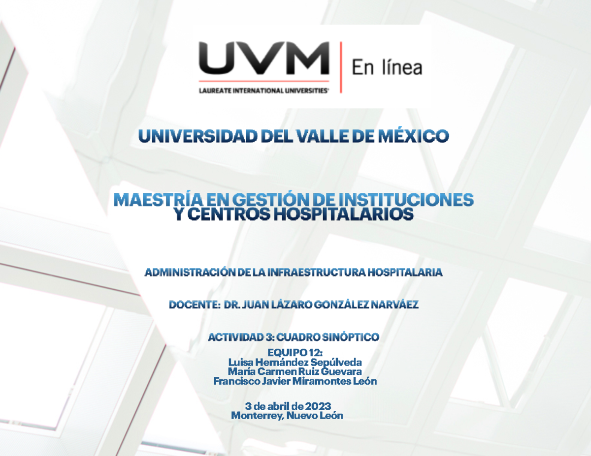 Cuadro sinóptico 3 - Gestión de Infraestructura Hospitalaria - Document Preview