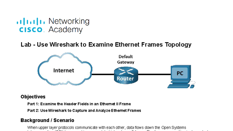 7.1.6 Lab - Analyzing Ethernet Frames with Wireshark - Studocu