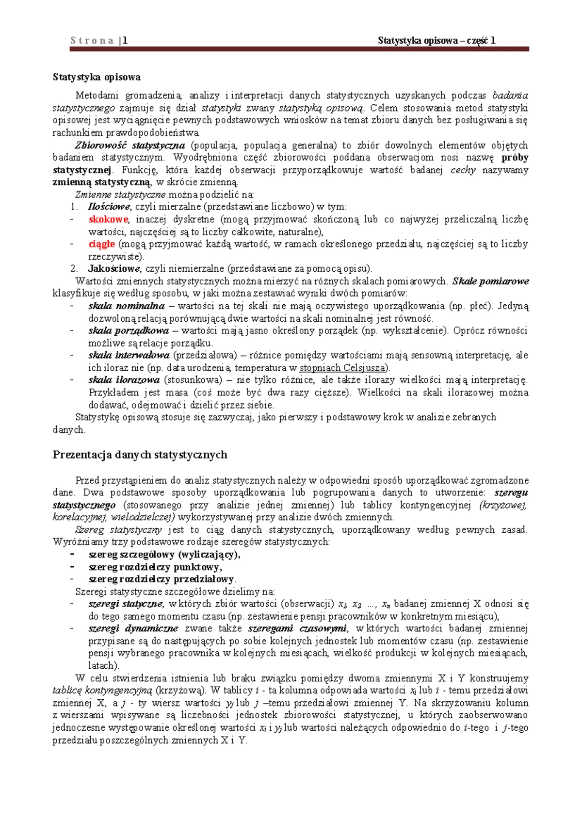 Metody Badań Statystycznych - Kluczowe Aspekty i Rodzaje Analiz - Studocu