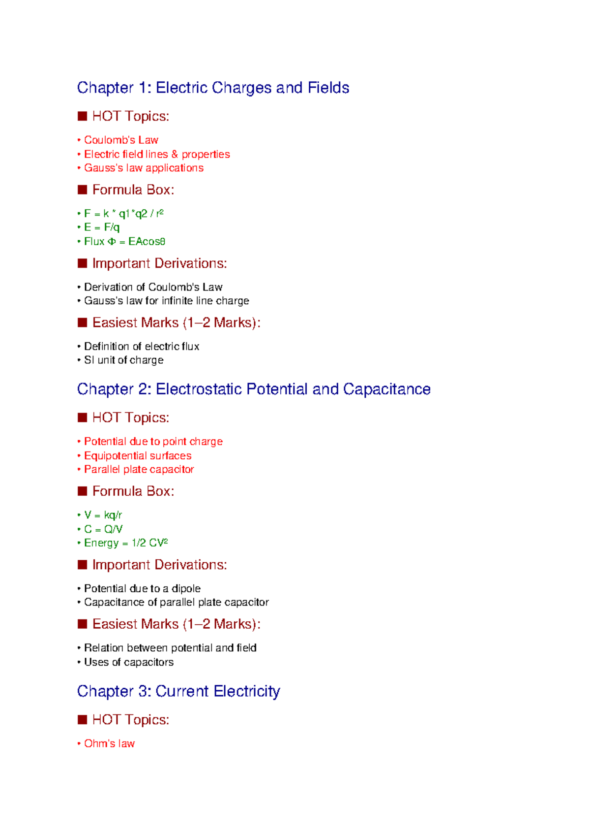 NCERT Physics Ch1-8 Survival Kit: Key Concepts & Formulas - Studocu