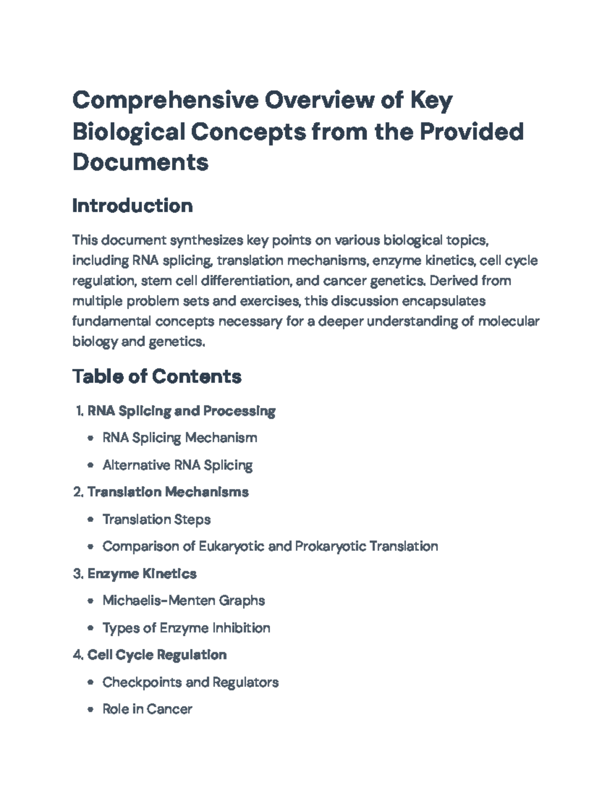 Comprehensive Molecular Biology Concepts Overview (BIO101) - Studocu