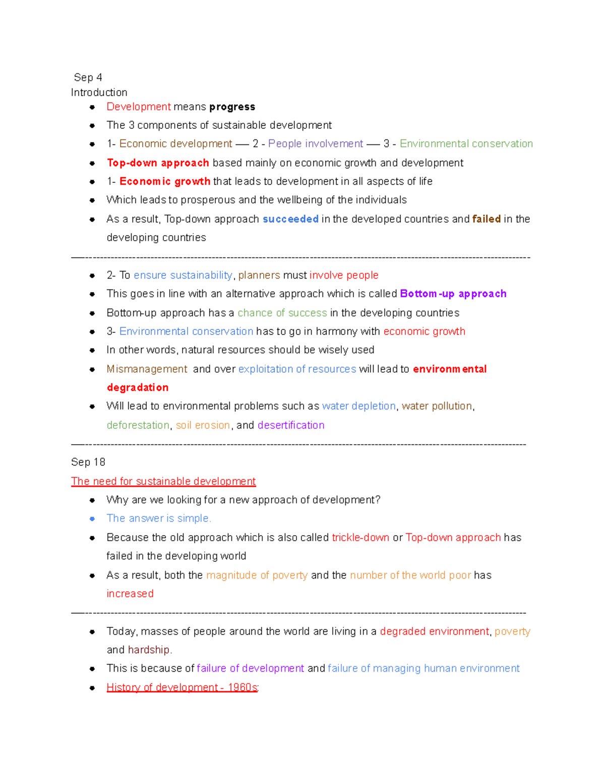 GEOG 370 00 Class Notes: Understanding Sustainable Development - Studocu