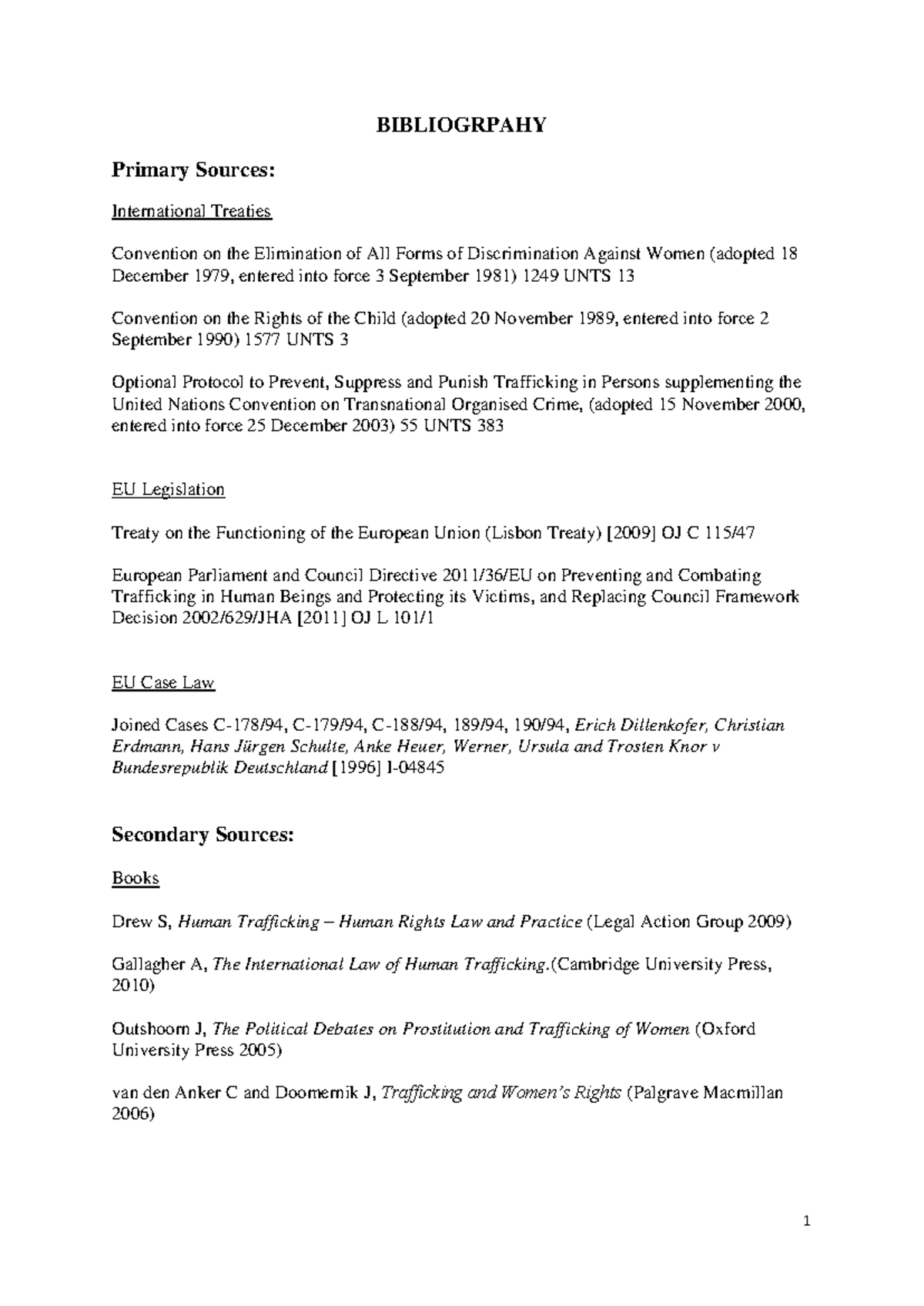 OSCOLA Referencing Example 1: Comprehensive Bibliography Guide - Studocu