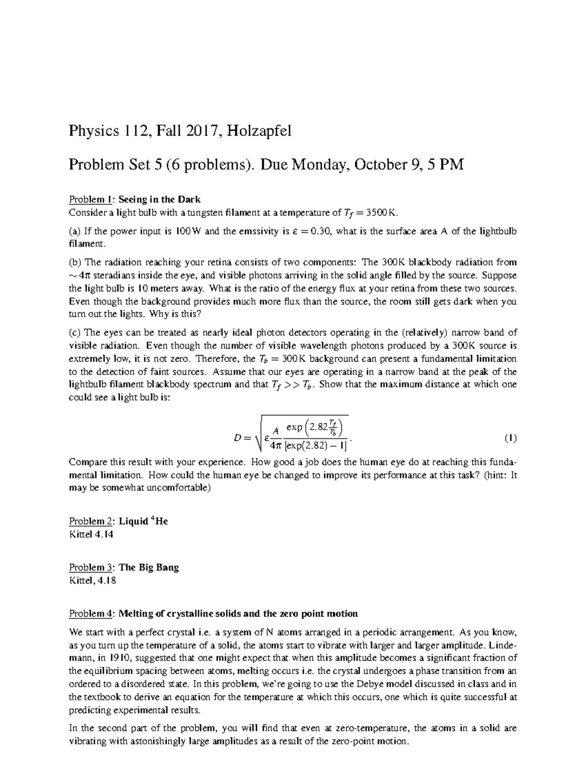 Hw5 f17-instructions - Physics 112, Fall 2017, Holzapfel Problem Set 5 ...