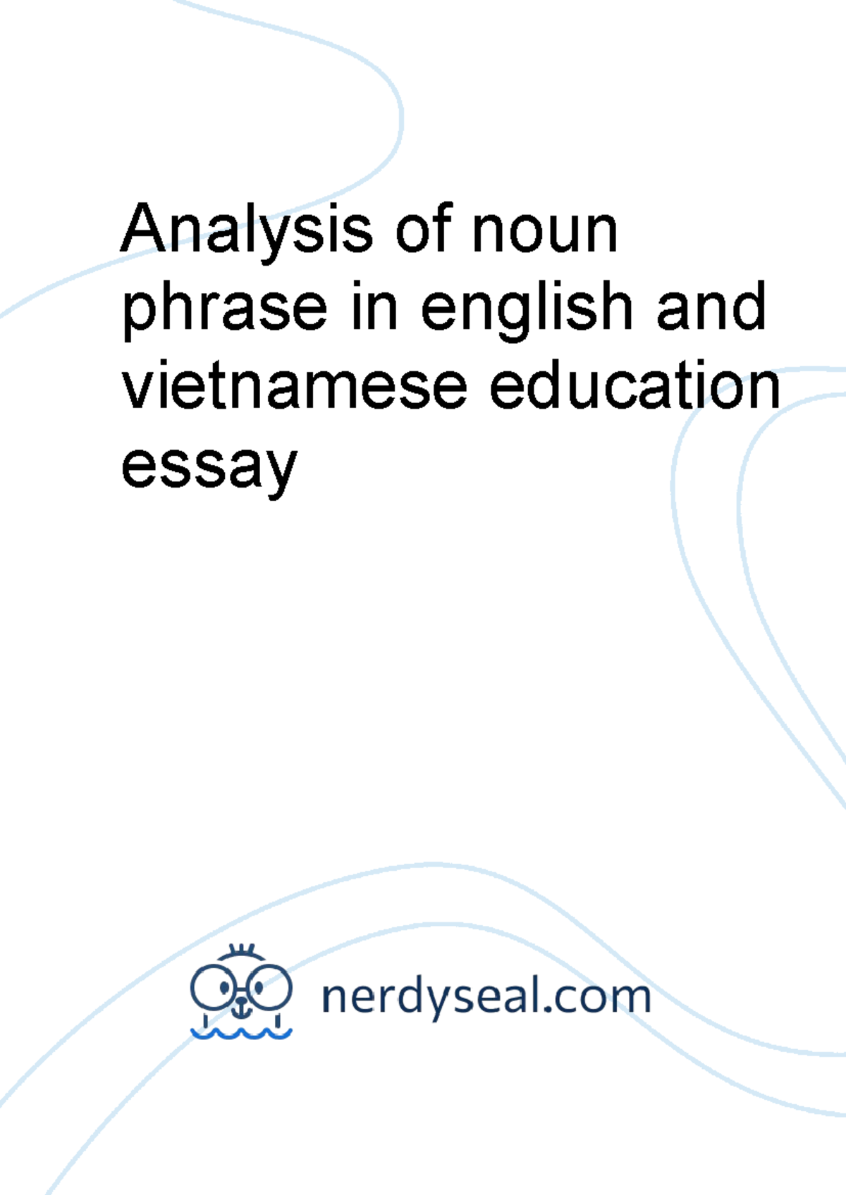 Analysis of noun phrase in english and vietnamese education essay ...
