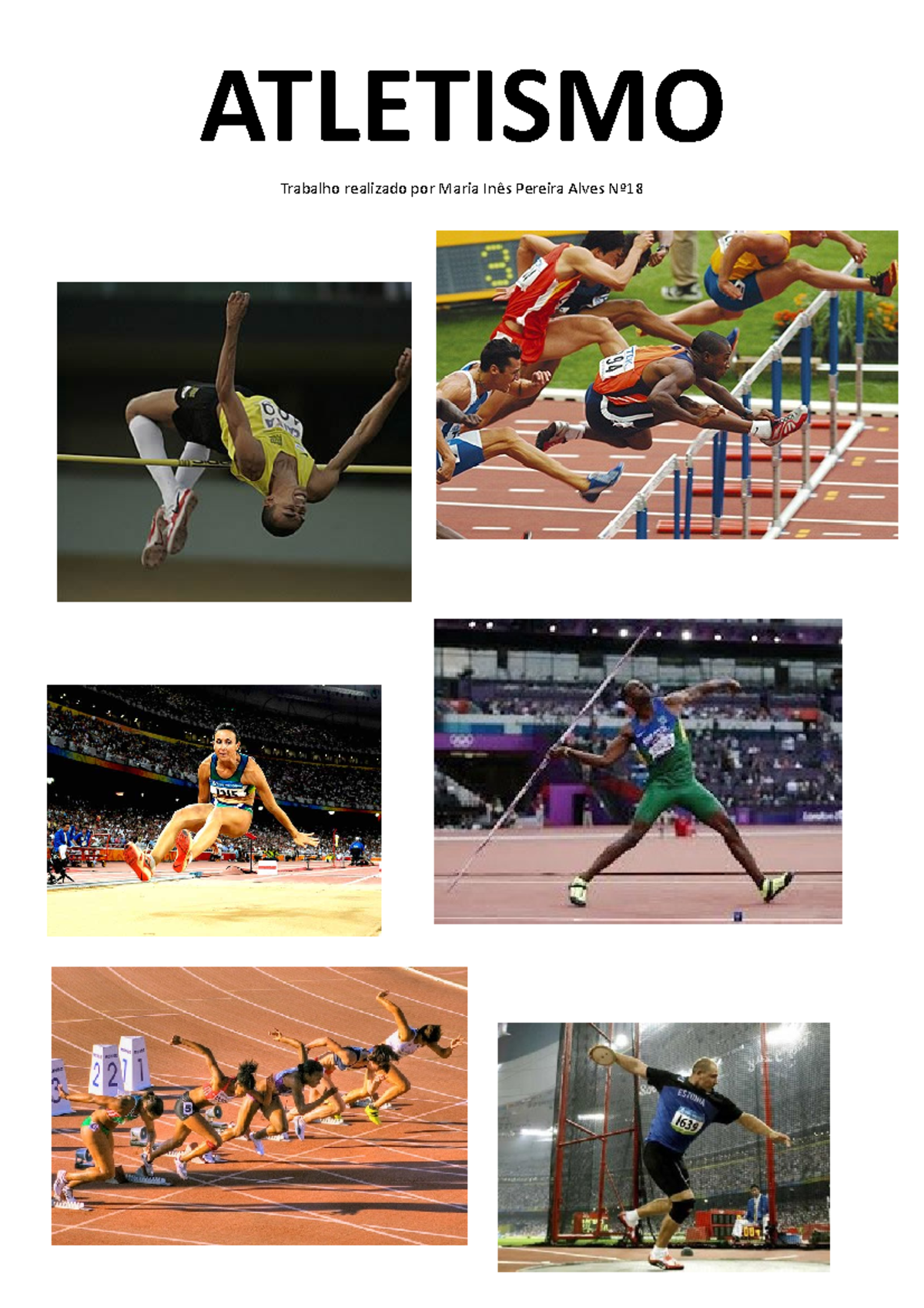 Trabalho sobre Tipos de Saltos e Corridas no Atletismo - Studocu